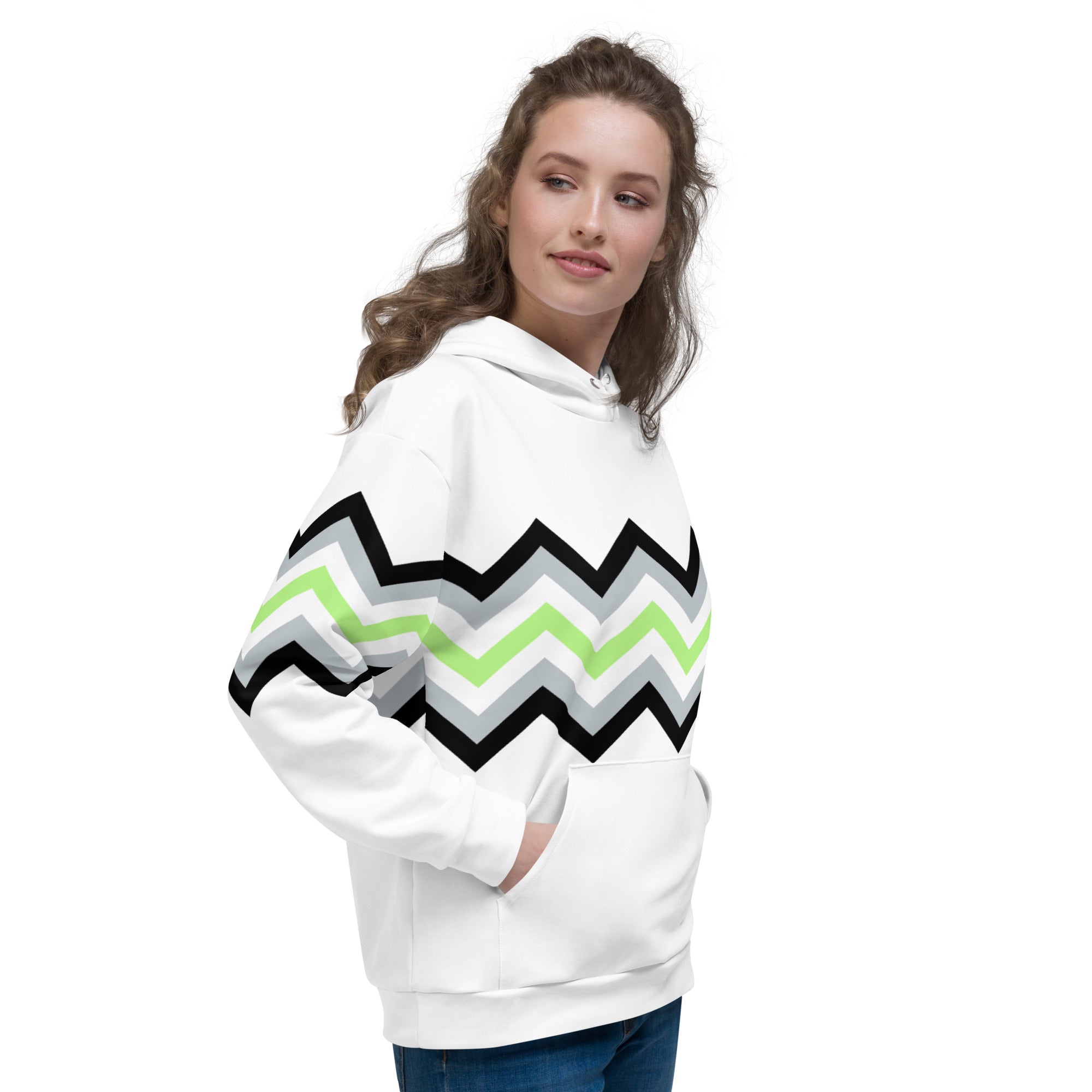 Unisex Hoodie Agender Zigzag Pattern