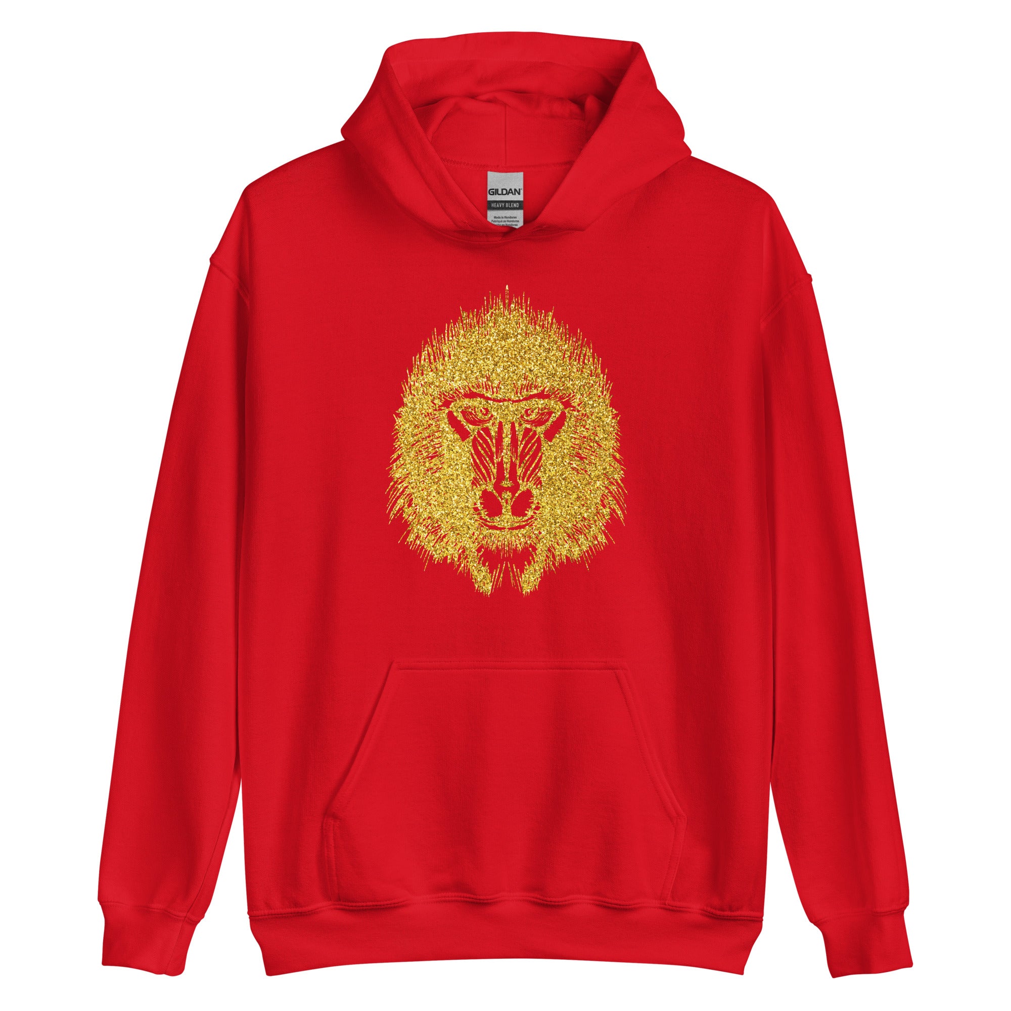 Unisex Hoodie Baboon Gold Print