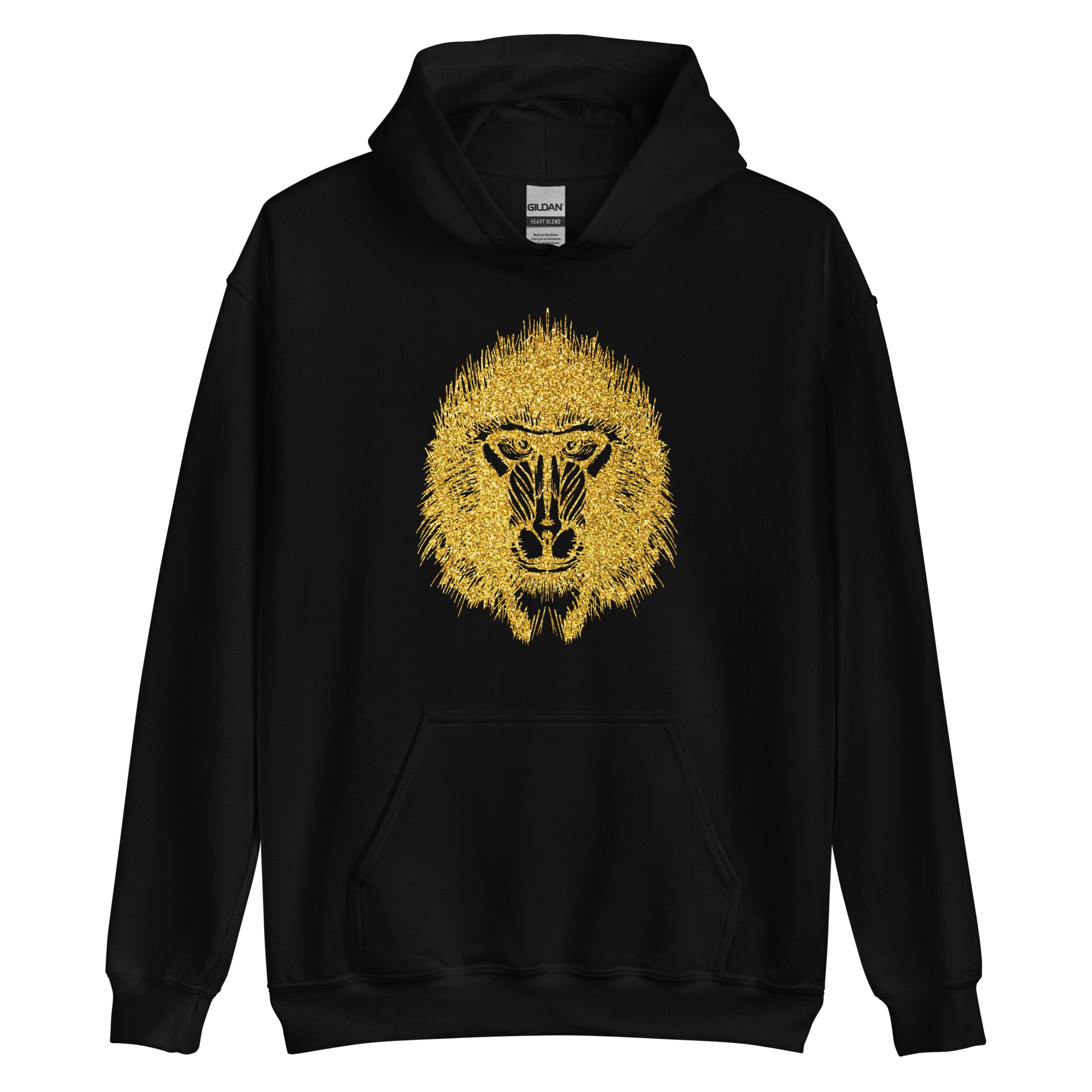 Unisex Hoodie Baboon Gold Print
