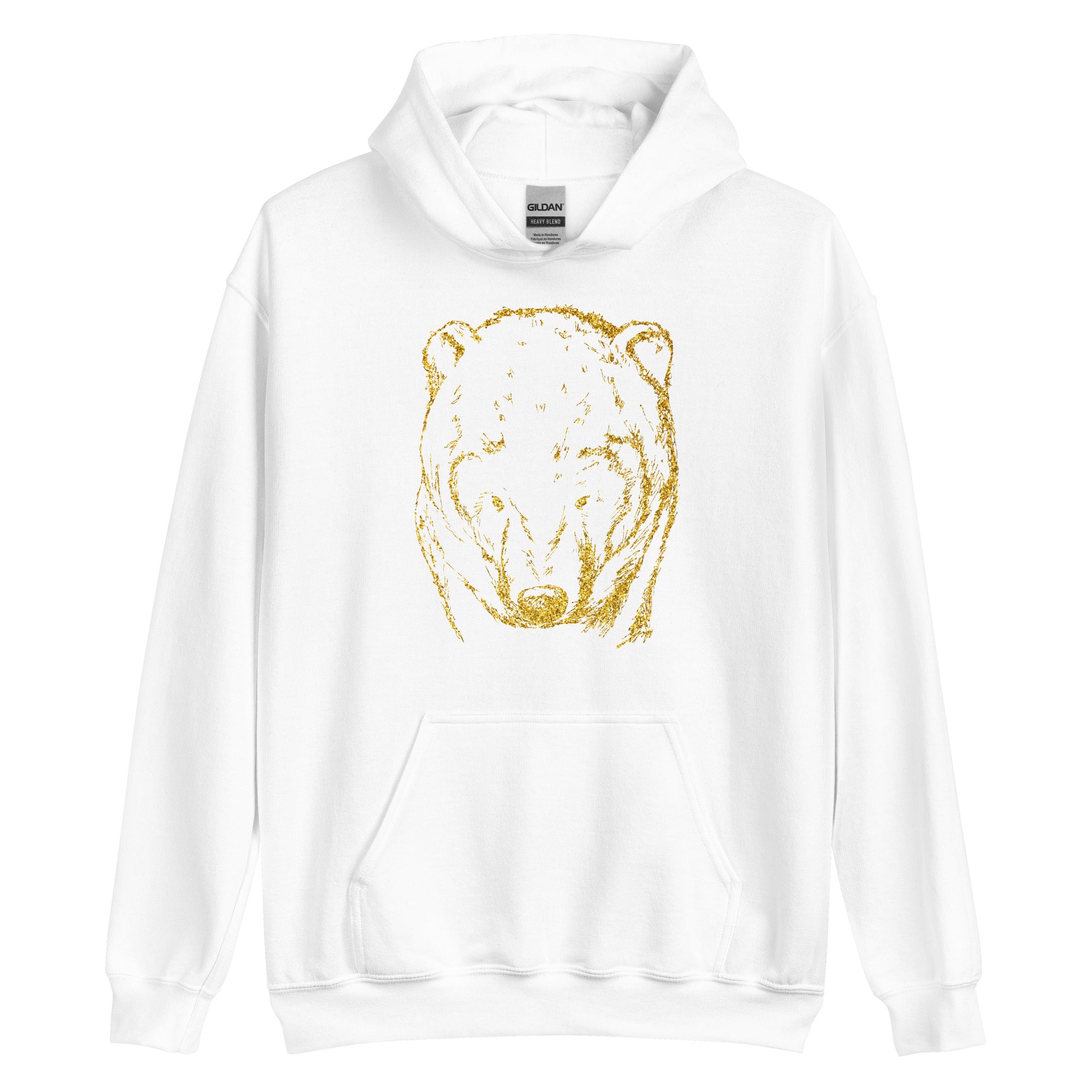 Unisex Hoodie Bear Gold Print