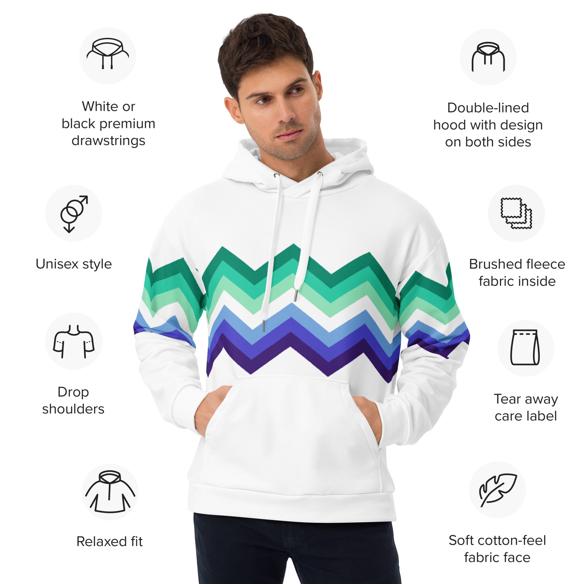 Unisex Hoodie Gaymen Zigzag Pattern