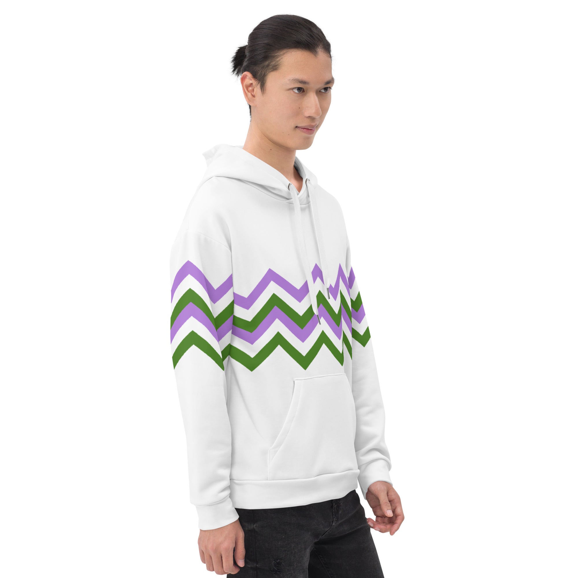 Unisex Hoodie Genderfluid Zigzag Pattern