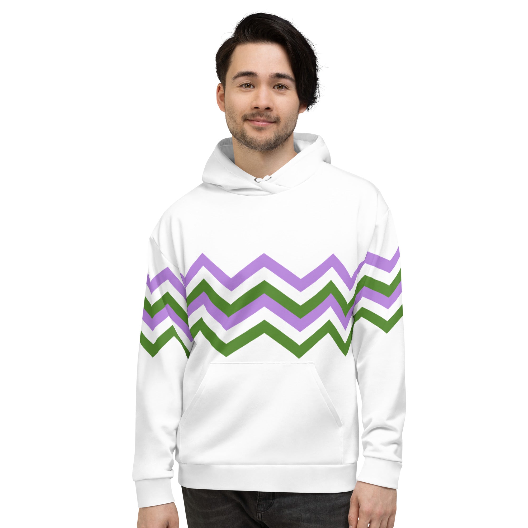 Unisex Hoodie Genderqueer Zigzag Pattern