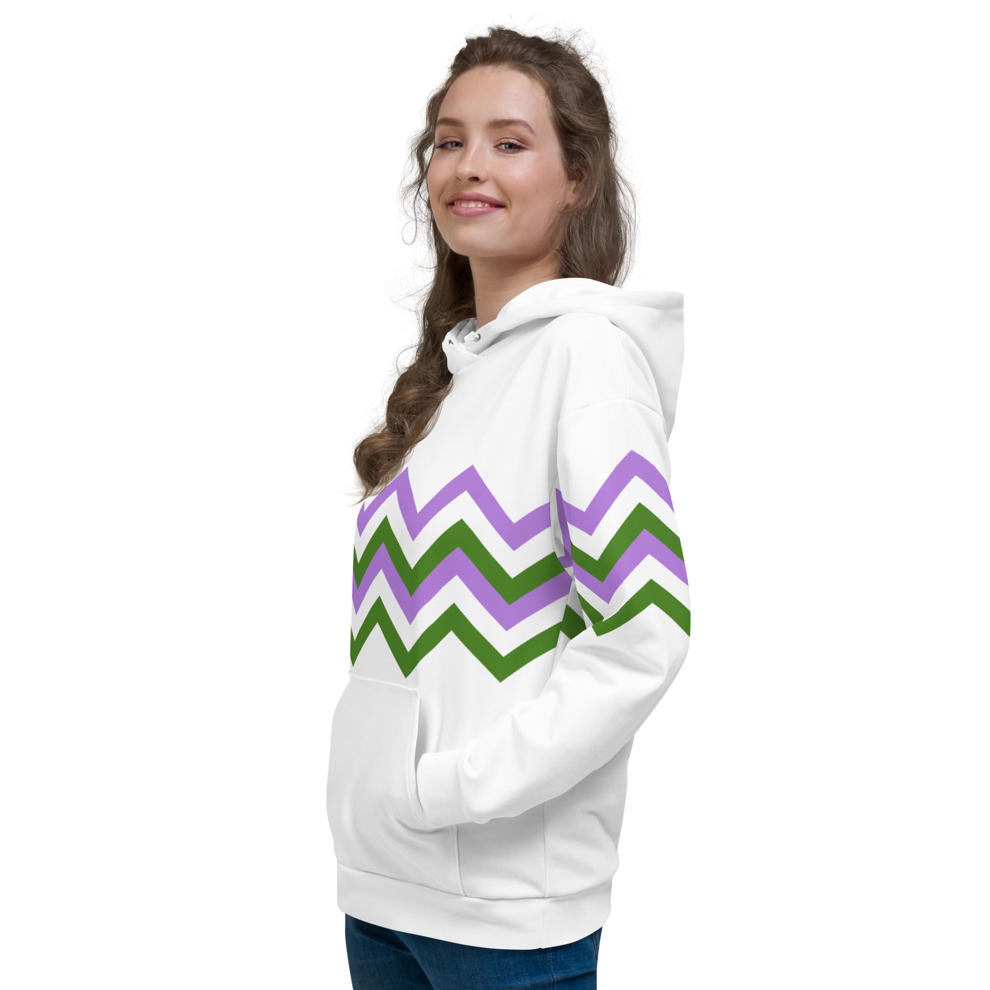 Unisex Hoodie Genderqueer Zigzag Pattern