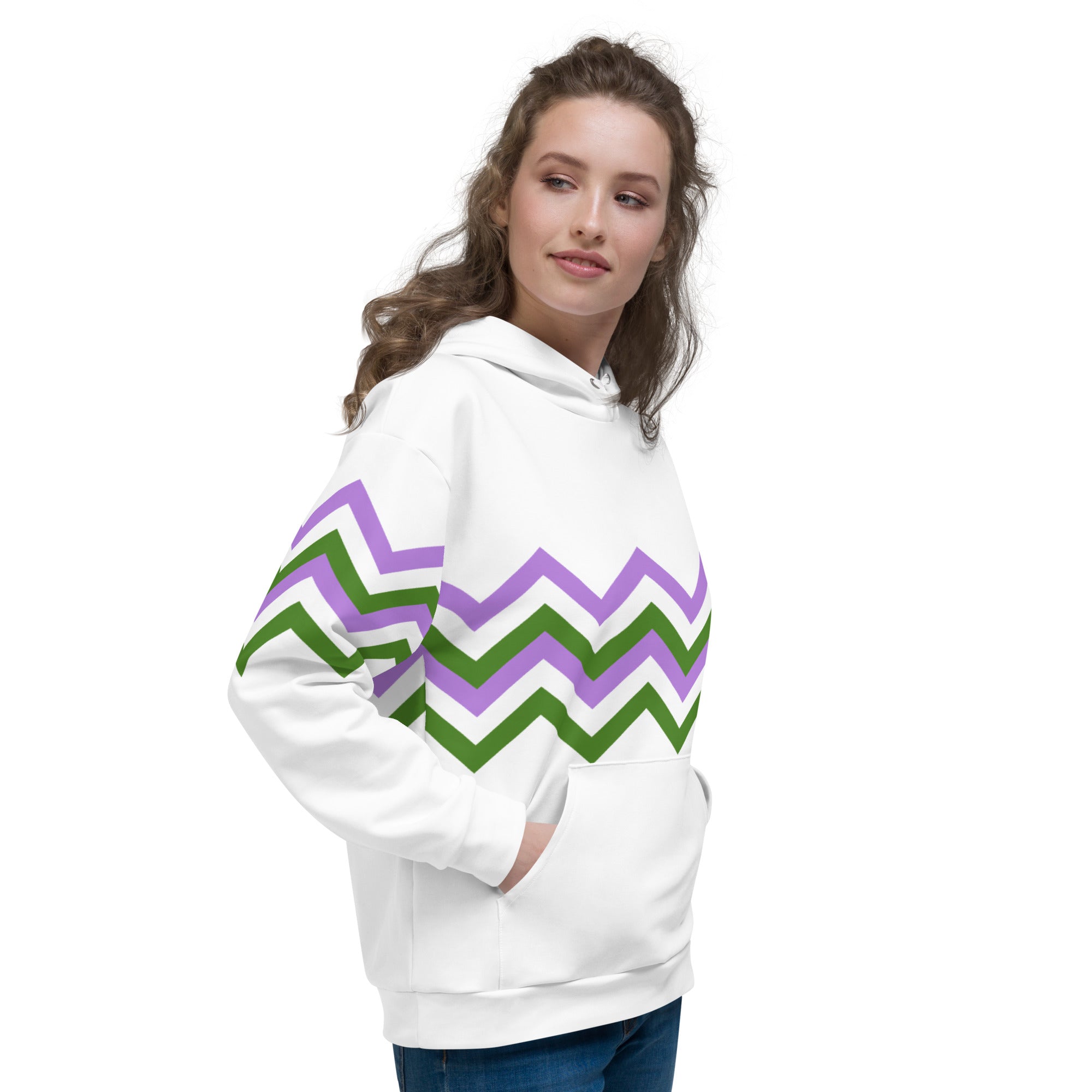 Unisex Hoodie Genderqueer Zigzag Pattern