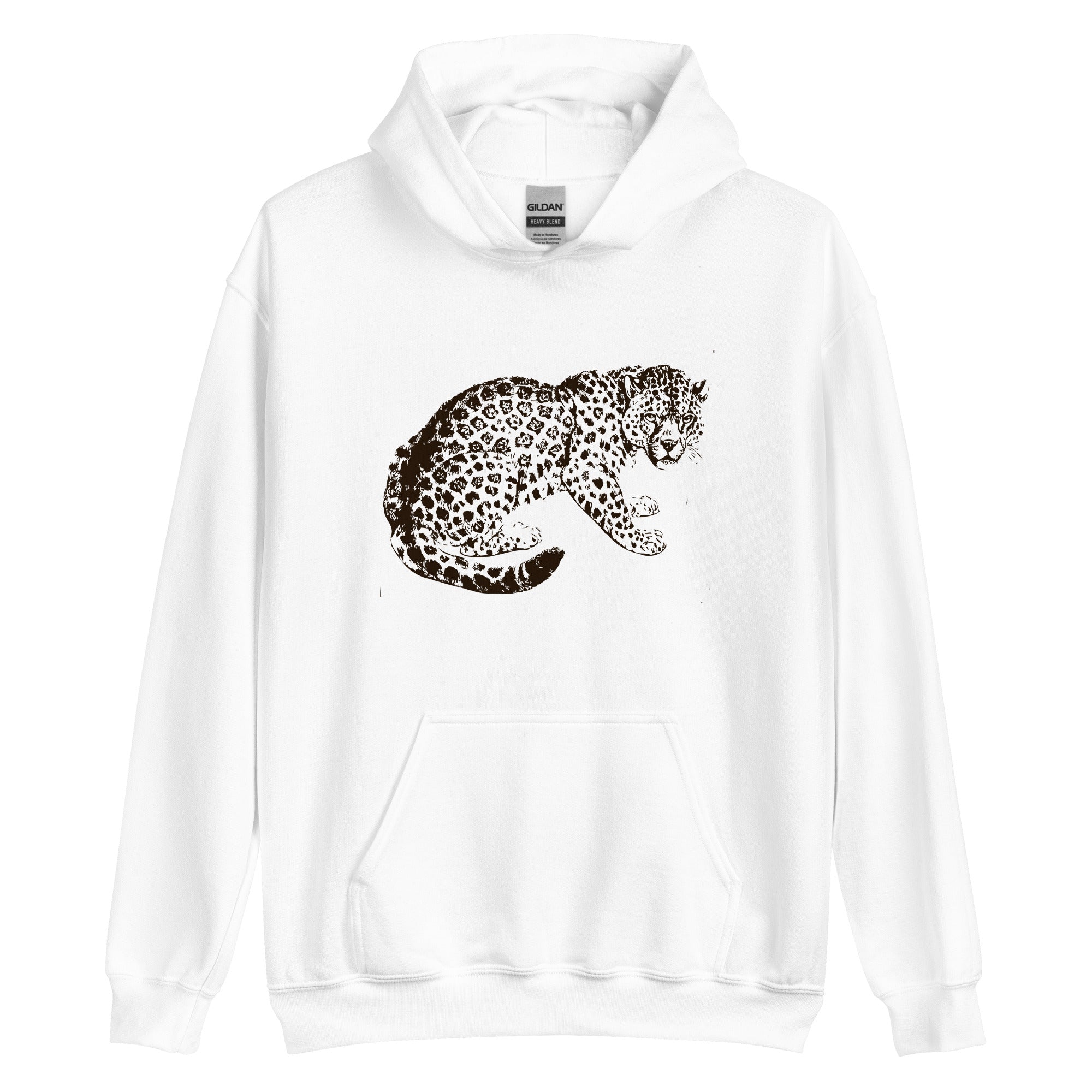 Unisex Hoodie Hand Drawn Jaguar Mono