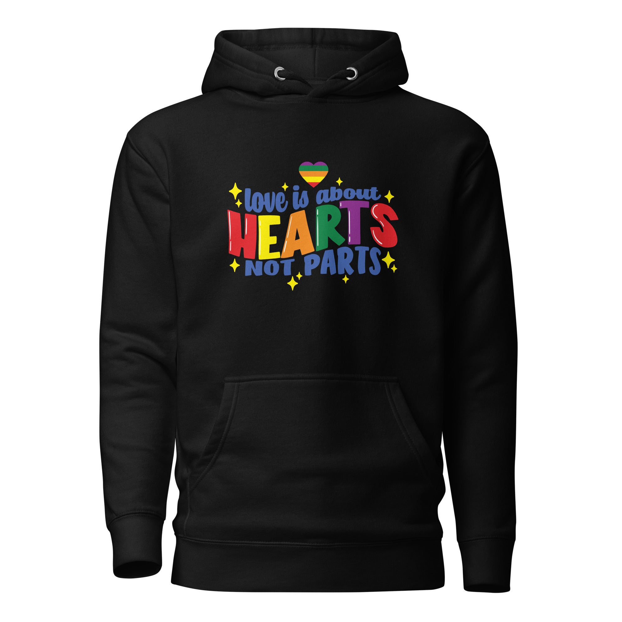 Unisex Hoodie Love is about hearts not parts