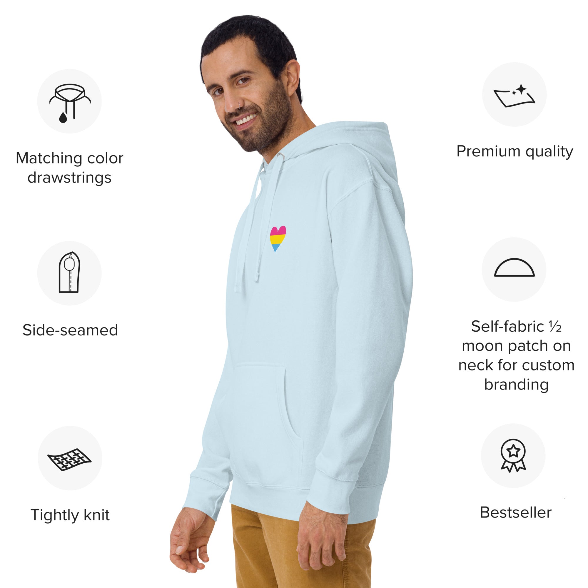 Unisex Hoodie Pansexual Heart