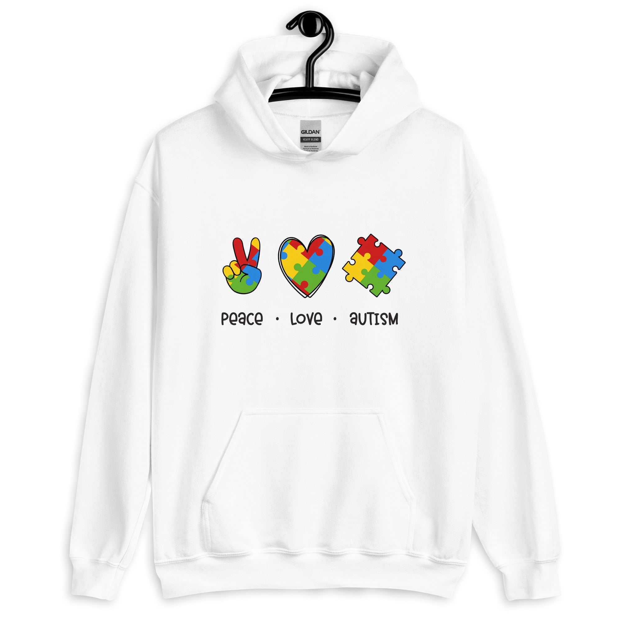 Unisex Hoodie Peace Love Autism
