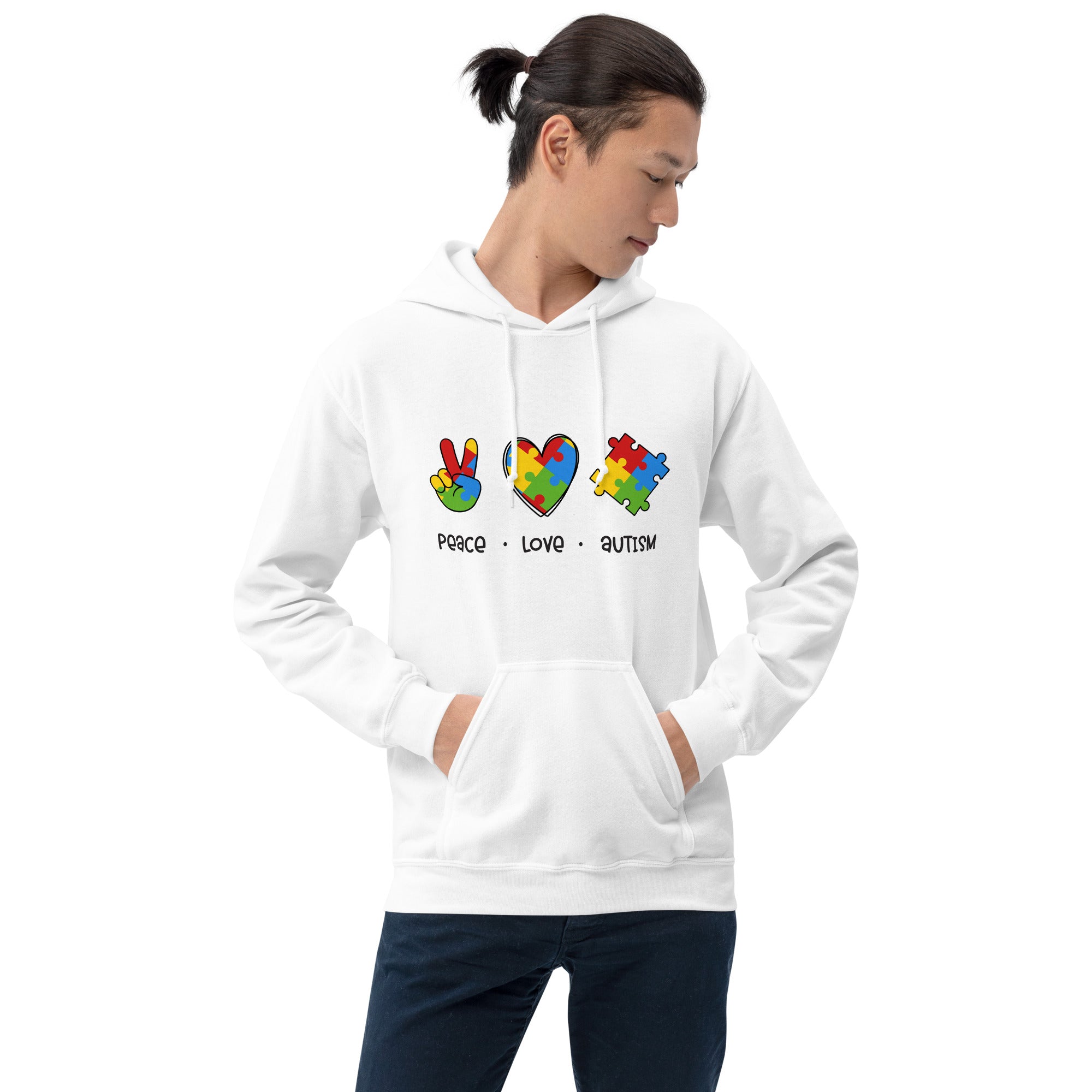 Unisex Hoodie Peace Love Autism