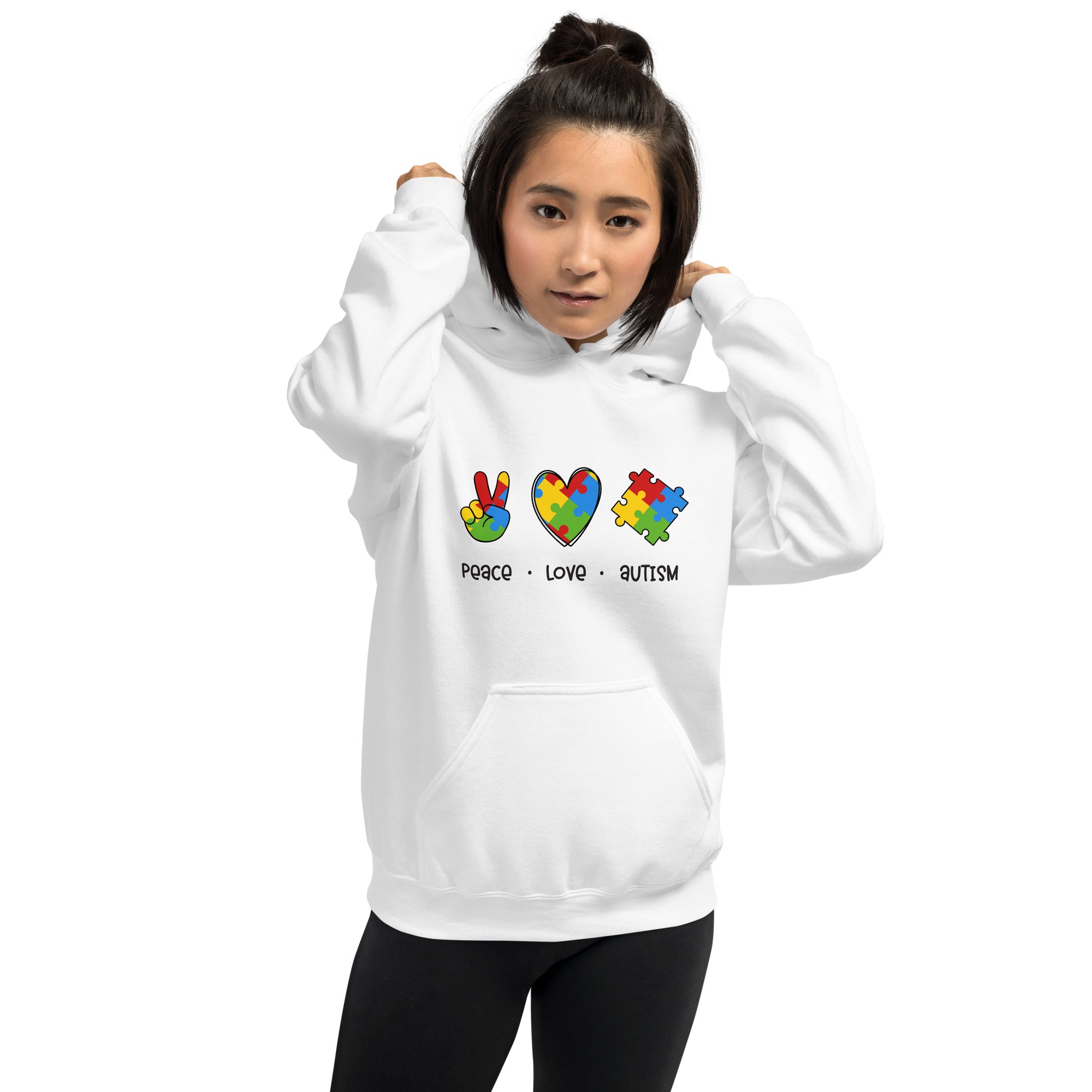 Unisex Hoodie Peace Love Autism
