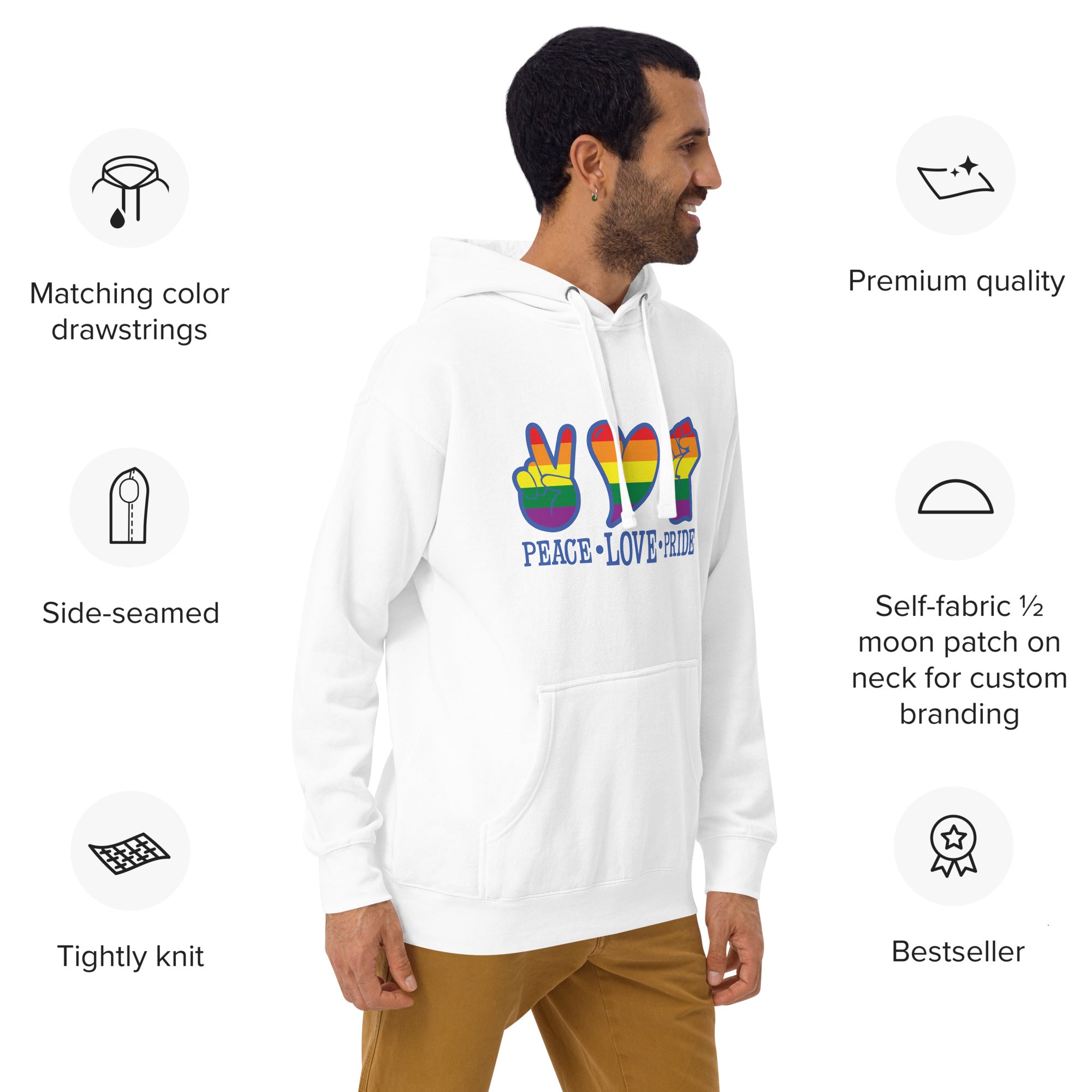 Unisex Hoodie Peace love pride