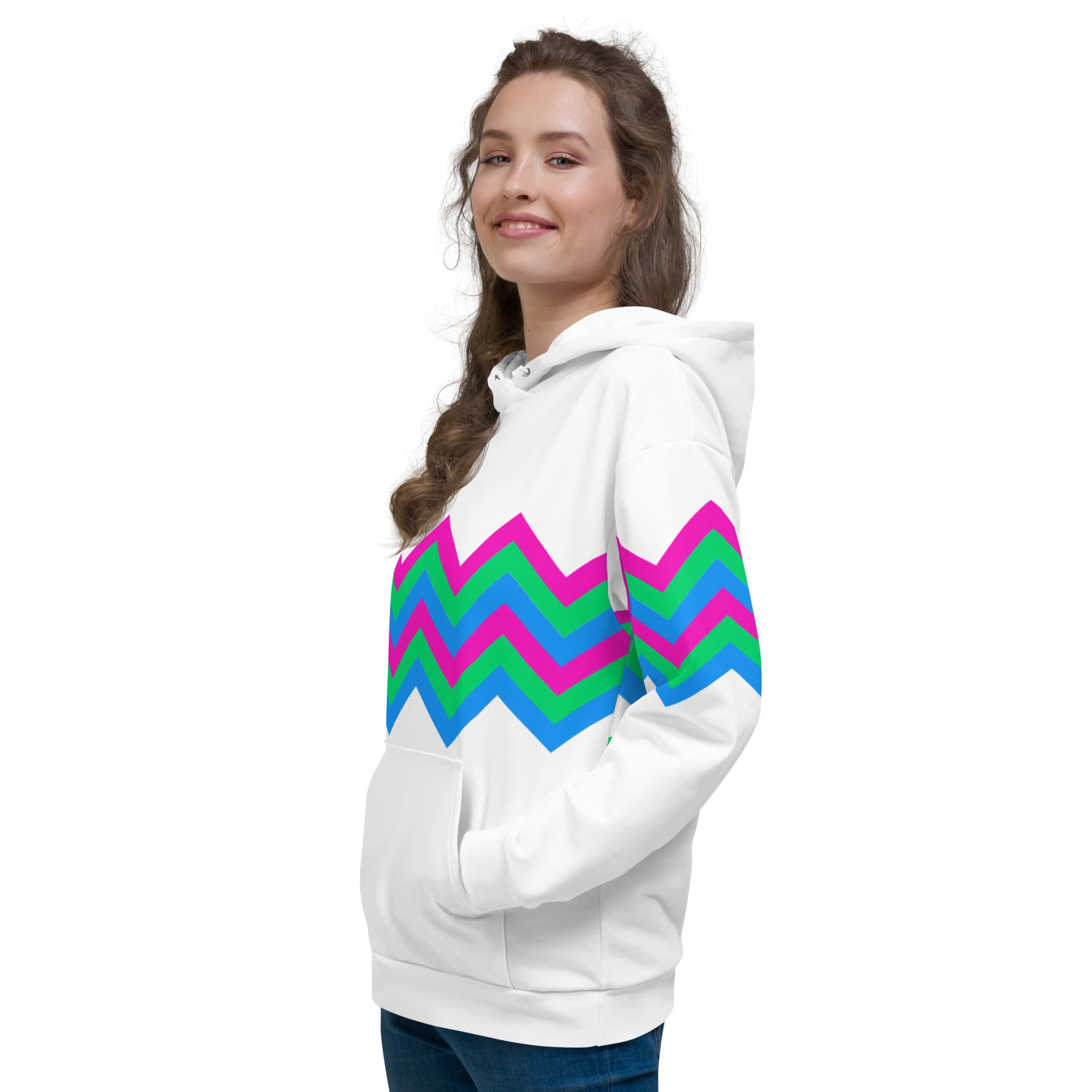 Unisex Hoodie Polysexual Zigzag Pattern