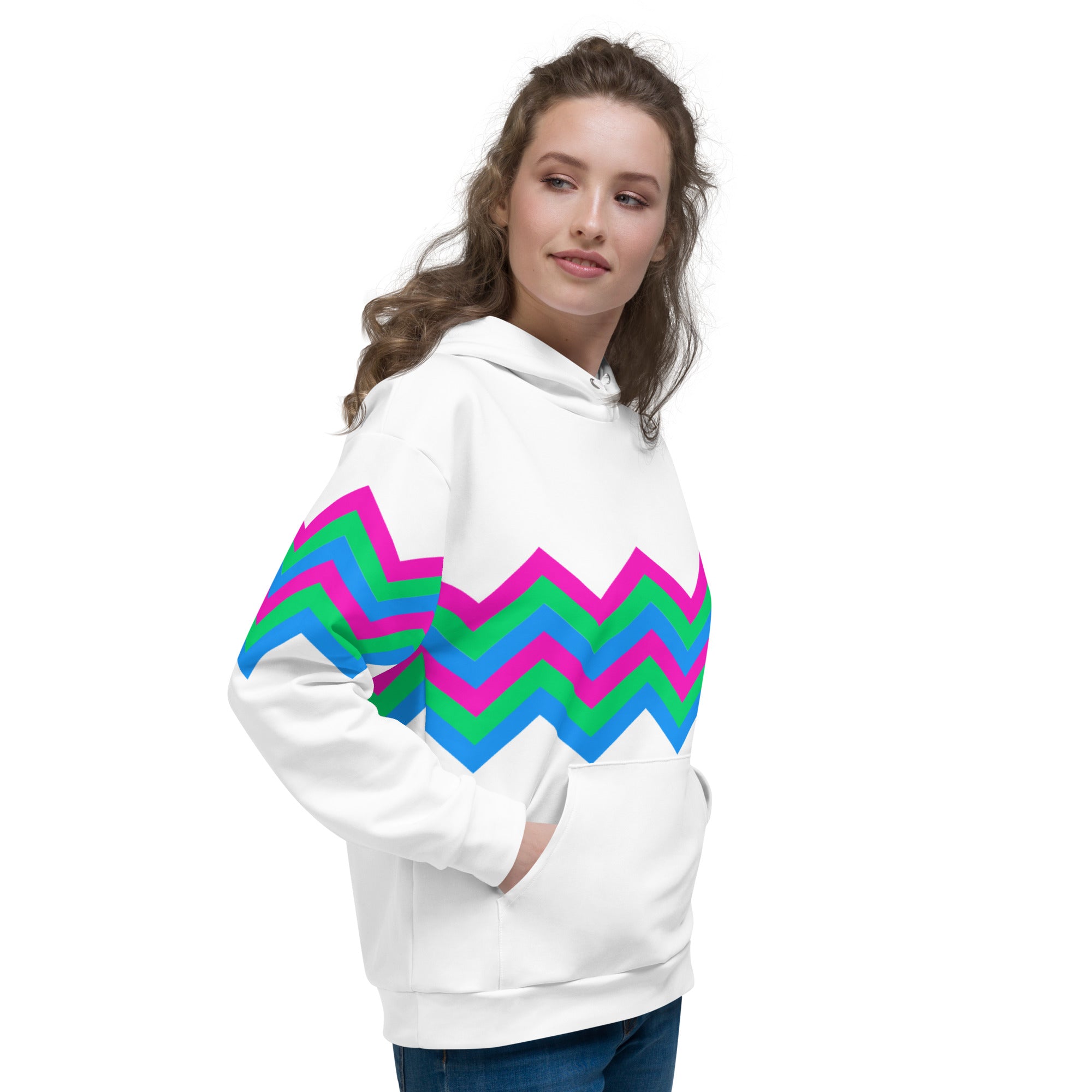 Unisex Hoodie Polysexual Zigzag Pattern