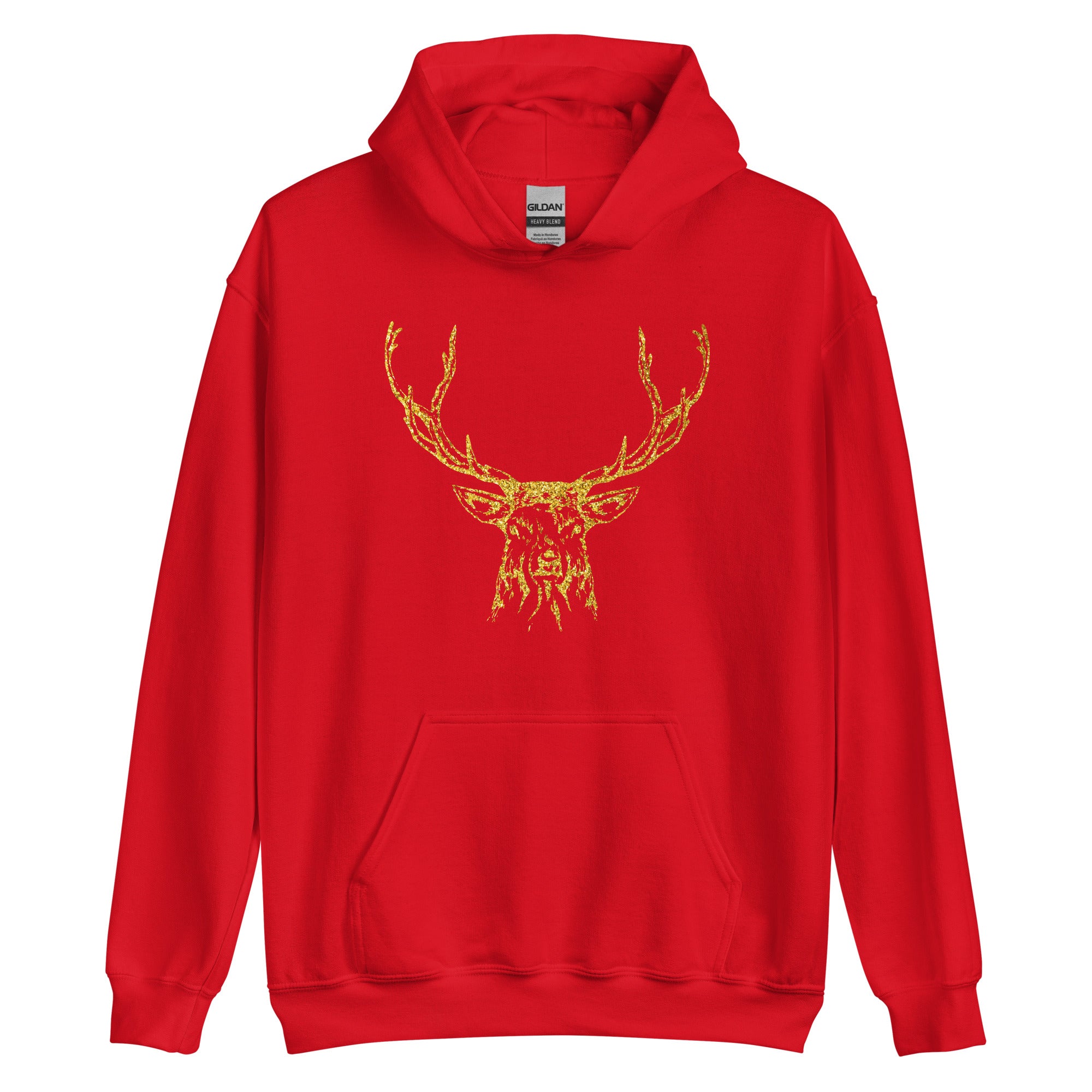 Unisex Hoodie Reindeer Gold Print