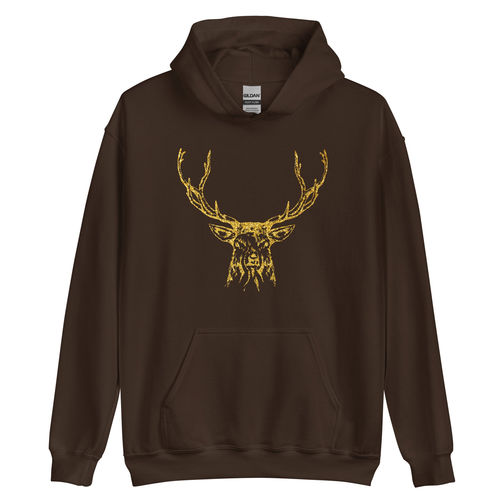Unisex Hoodie Reindeer Gold Print