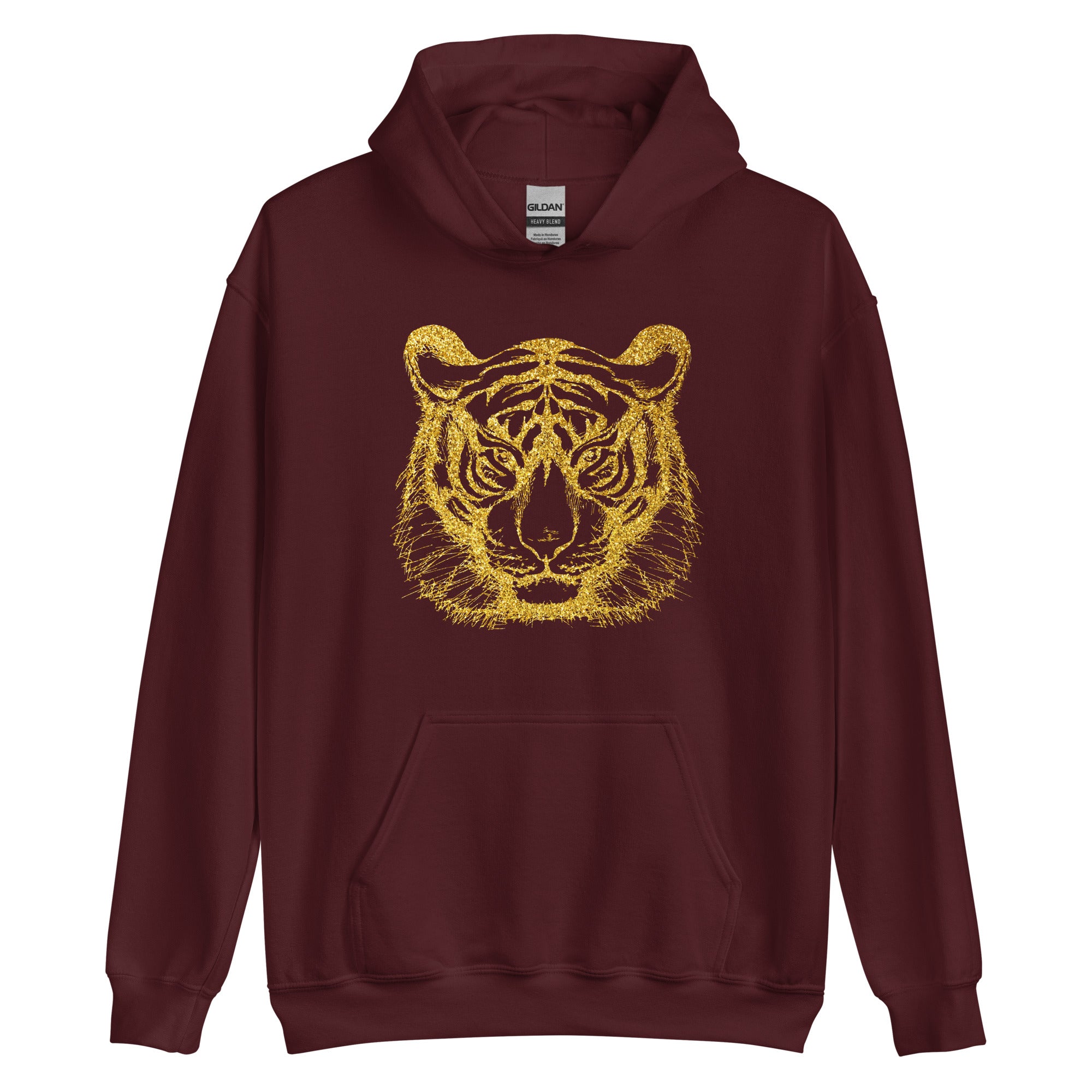 Unisex Hoodie Tiger Gold Print
