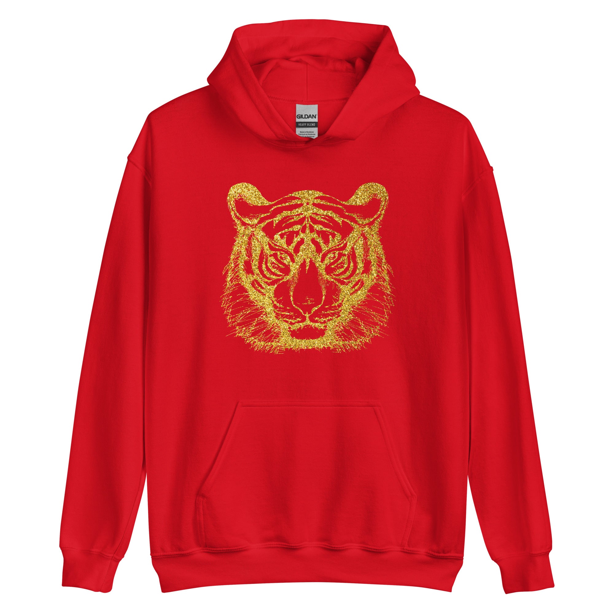 Unisex Hoodie Tiger Gold Print
