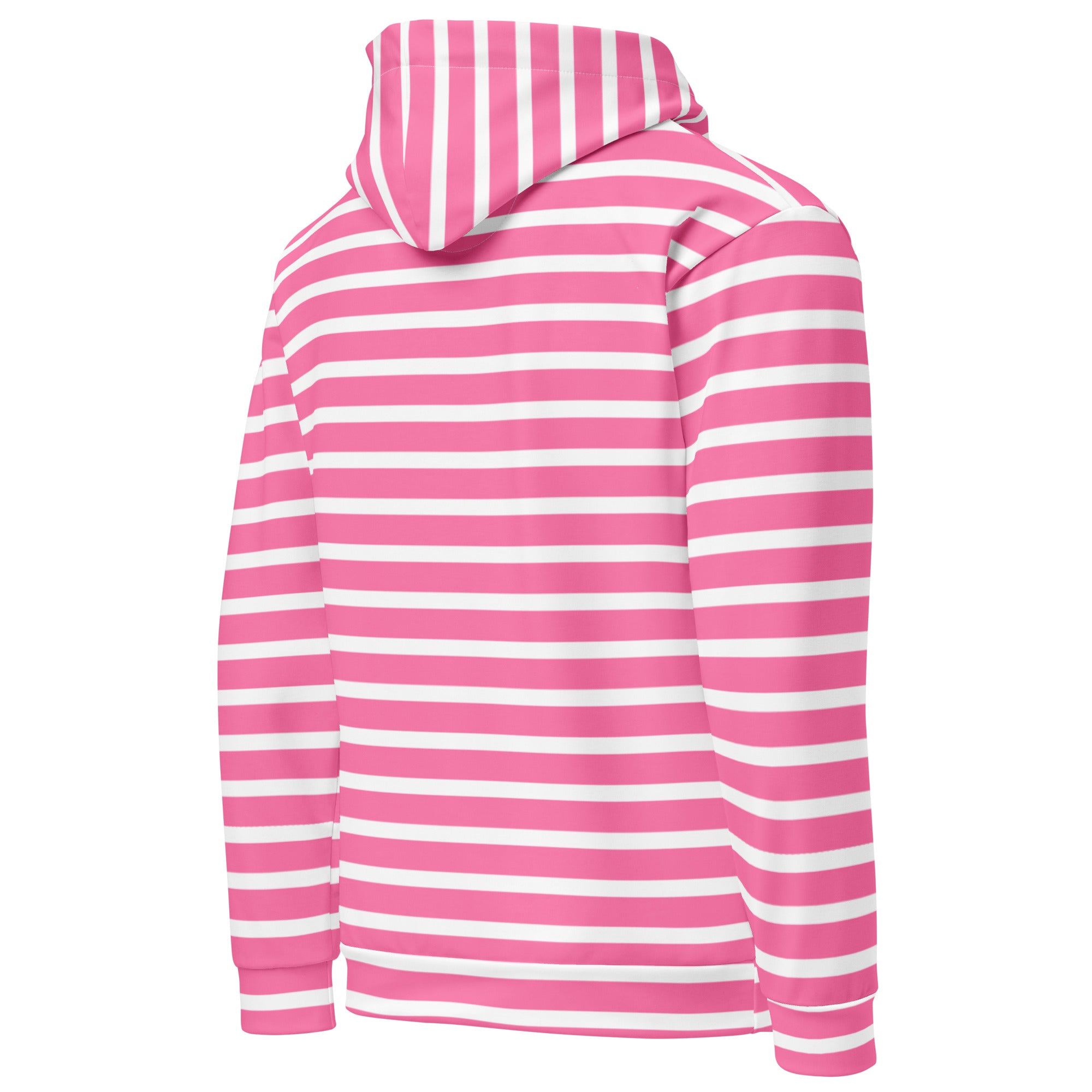Unisex Hoodie White and Pink Striped