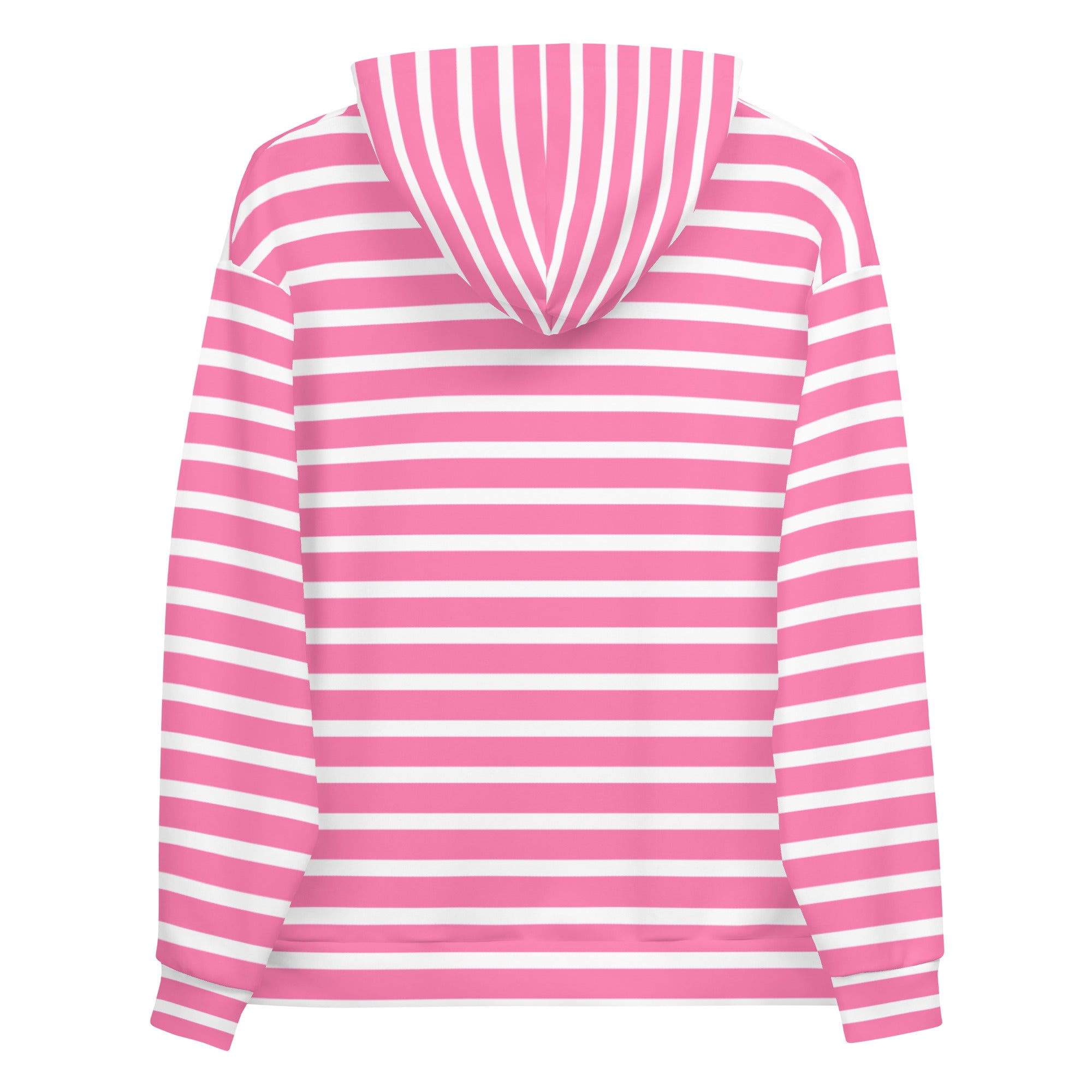 Unisex Hoodie White and Pink Striped