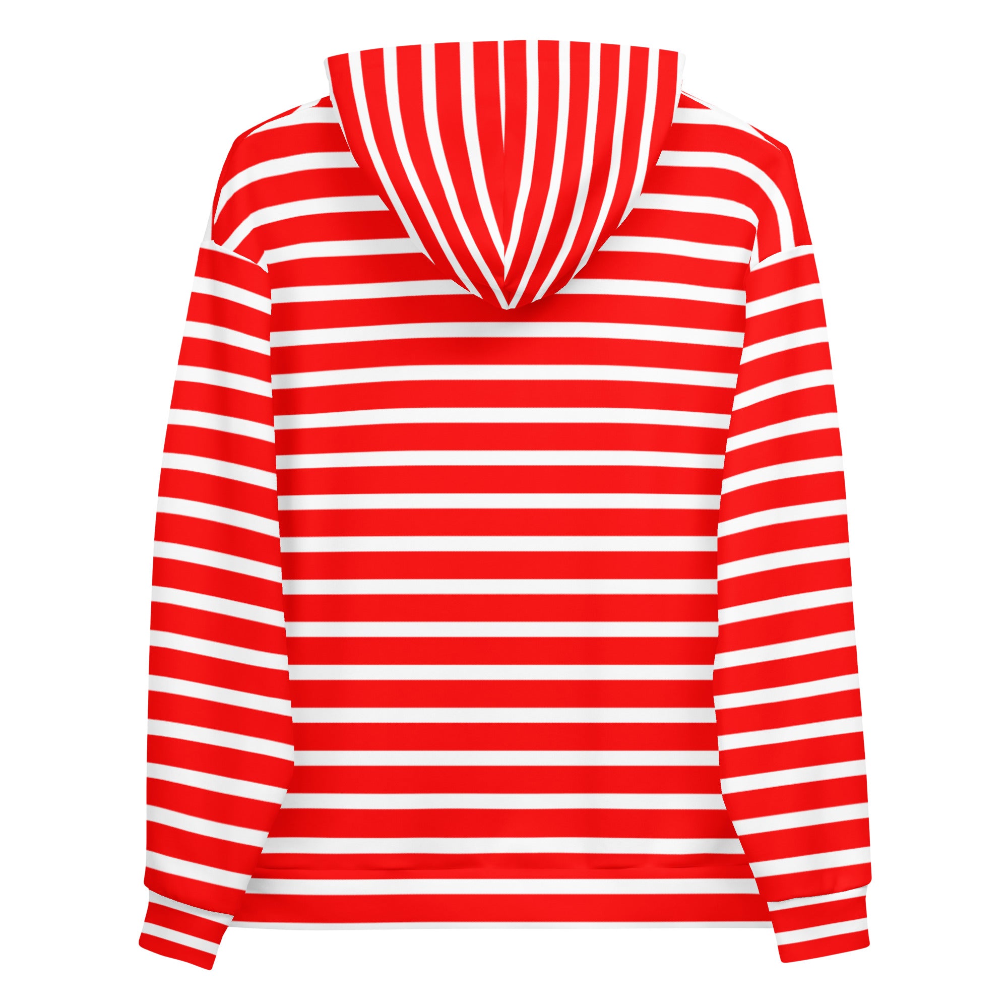 Unisex Hoodie White and Red Striped