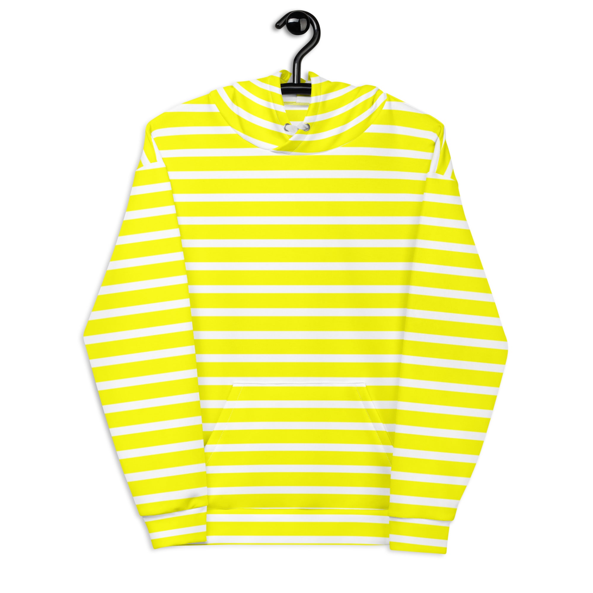 Unisex Hoodie White and Yellow Striped
