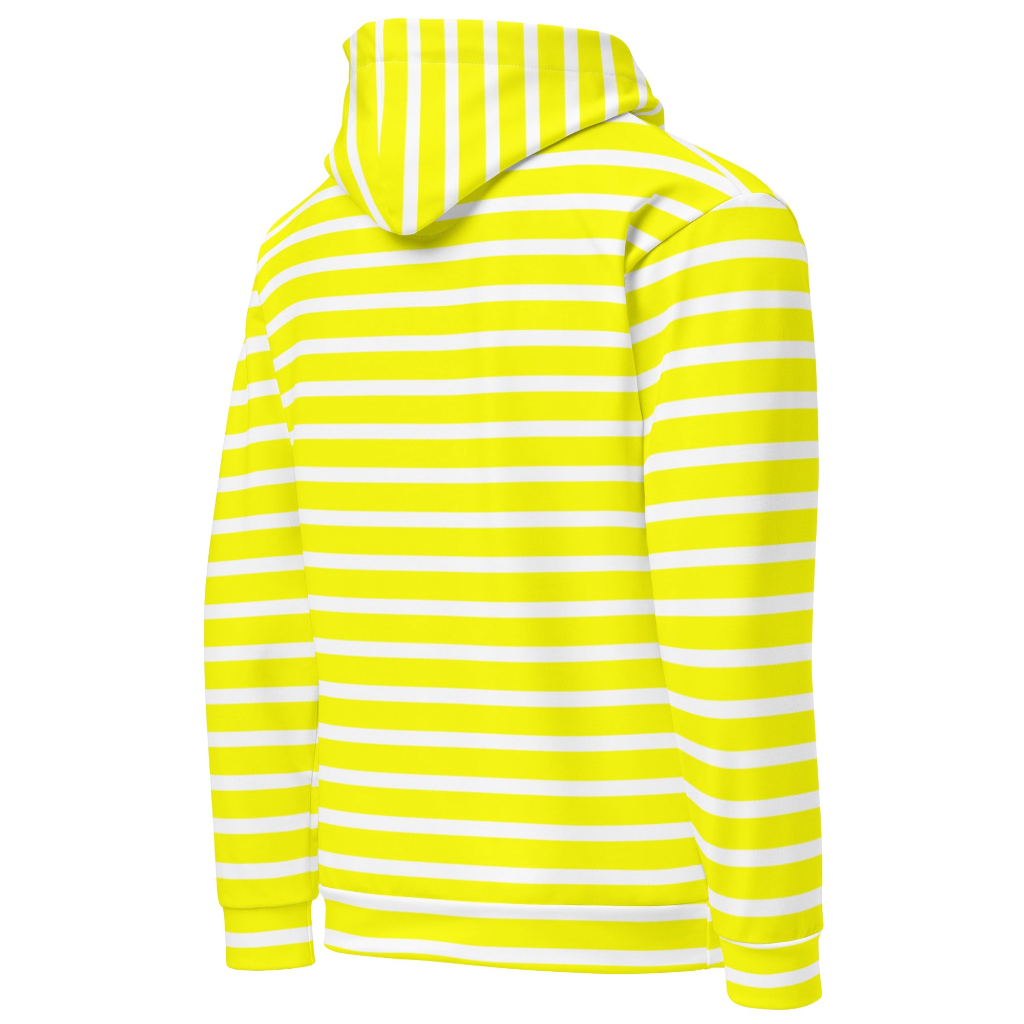 Unisex Hoodie White and Yellow Striped