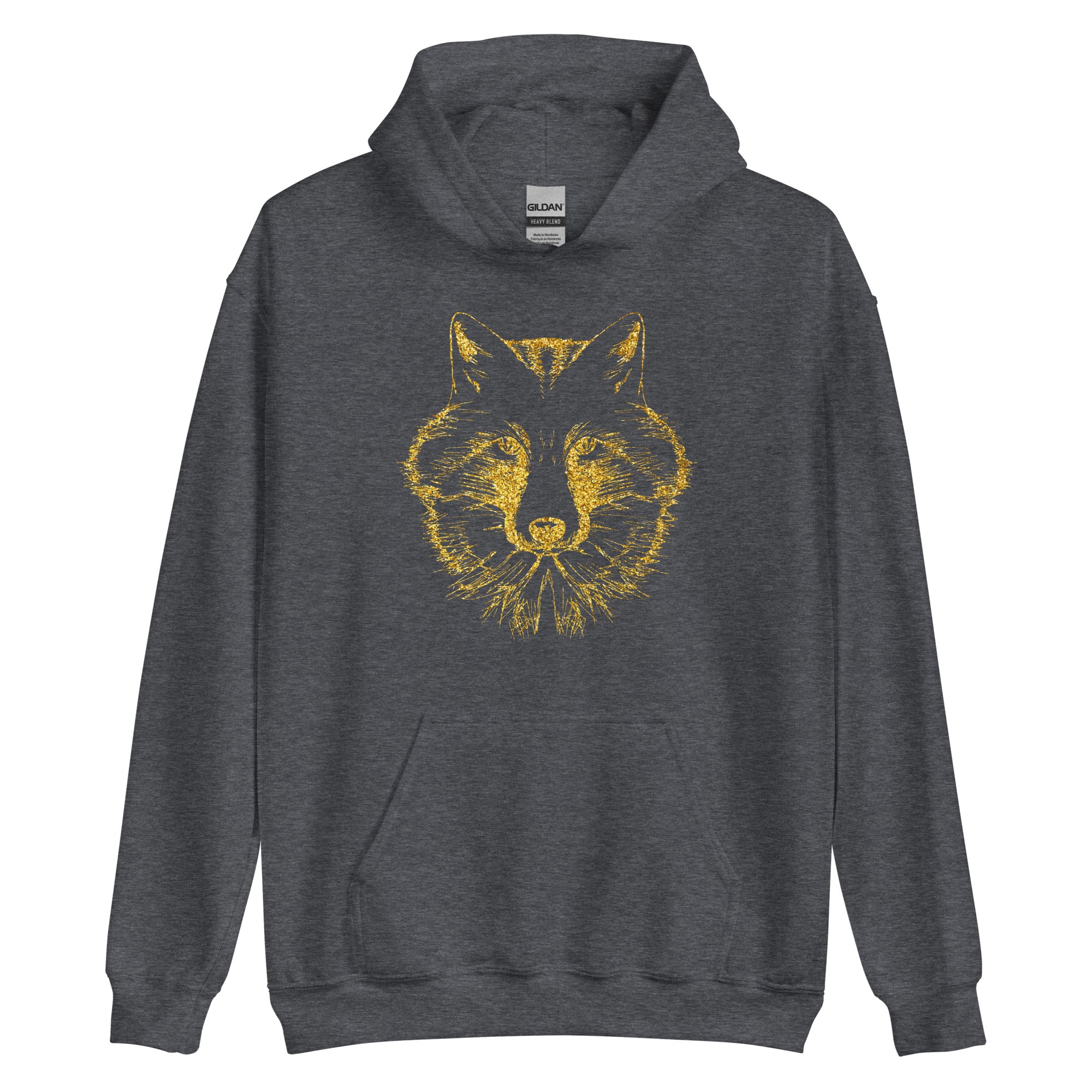 Unisex Hoodie Wolf Gold Print