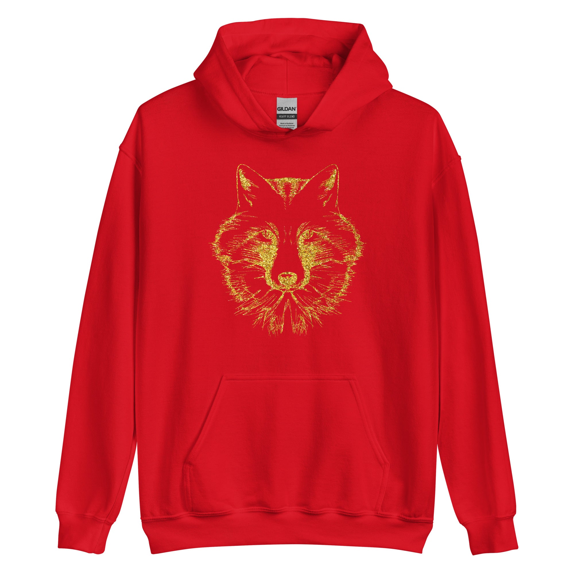 Unisex Hoodie Wolf Gold Print