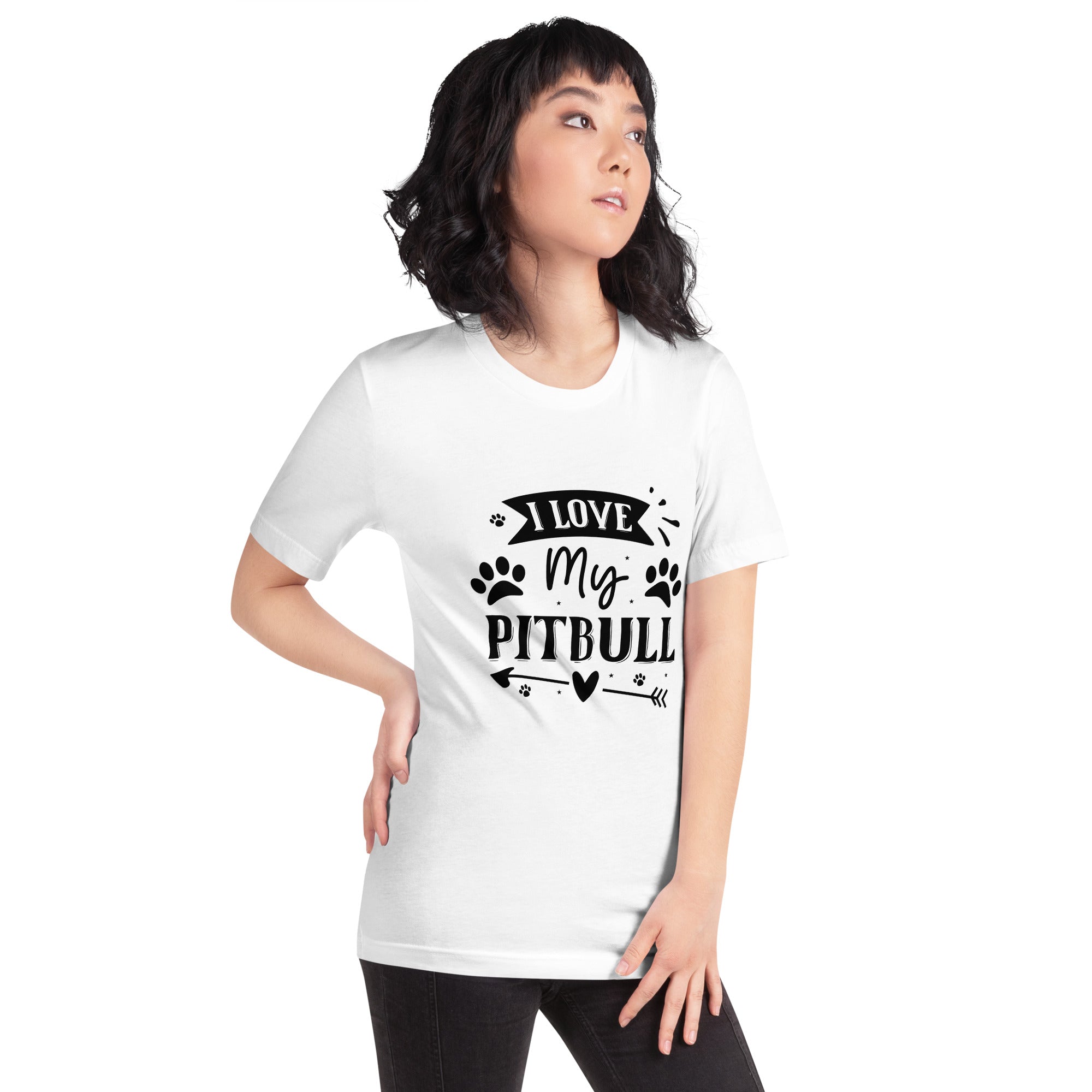 Unisex t shirt I Love My Pitbull