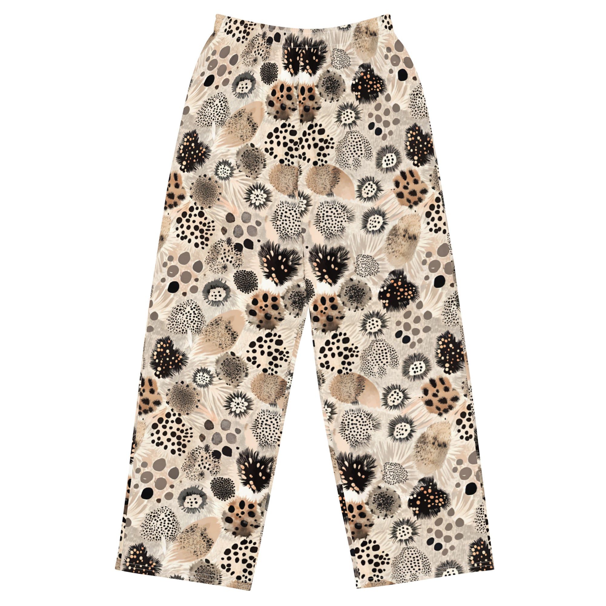 unisex wide leg pants Artsy Animal Print Design VI