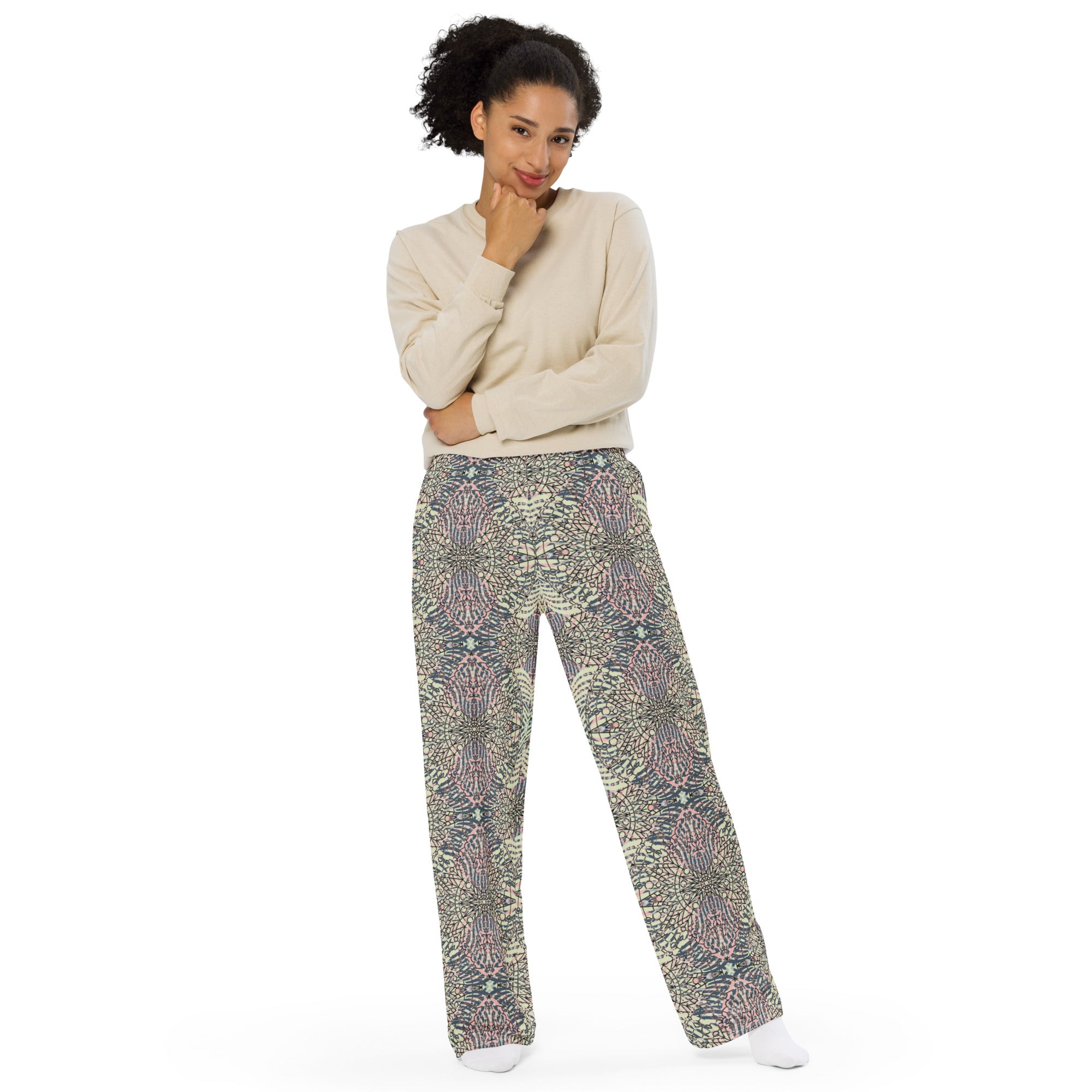 unisex wide leg pants Mandala chic I