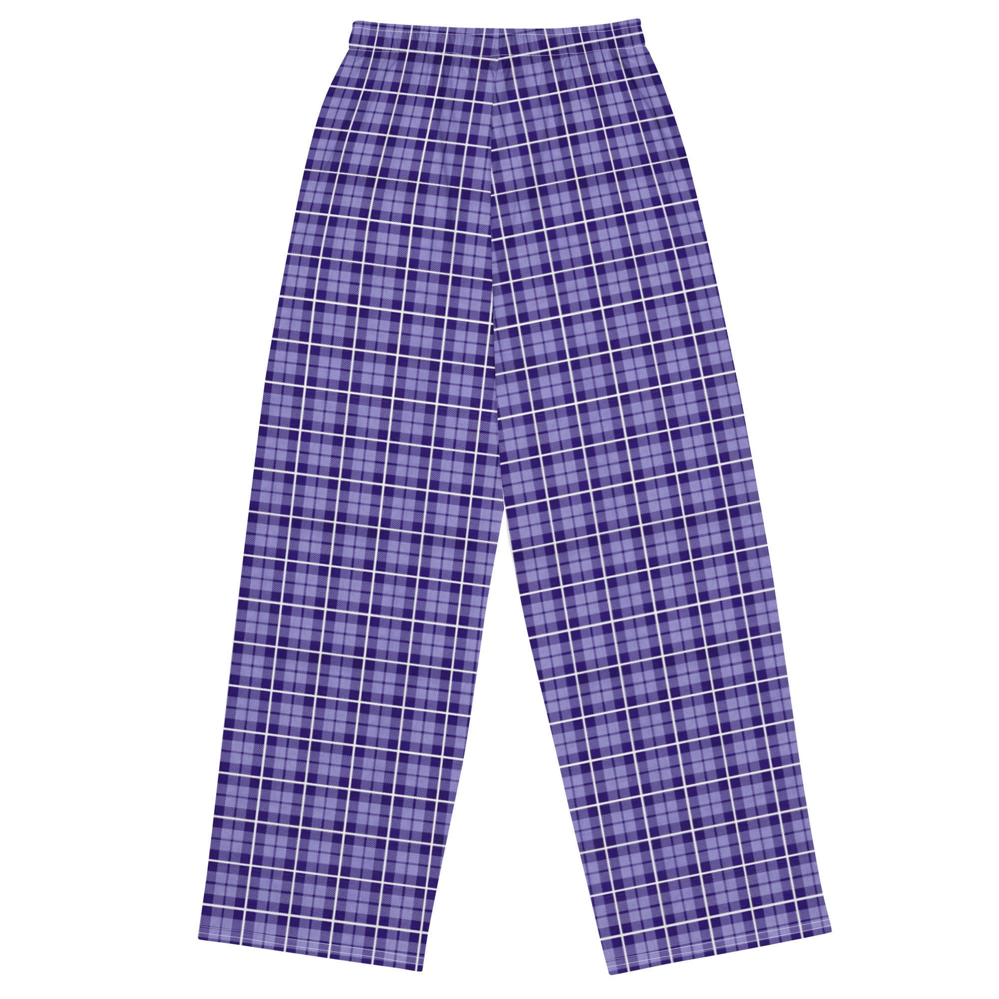 unisex wide leg pants Tartan purple