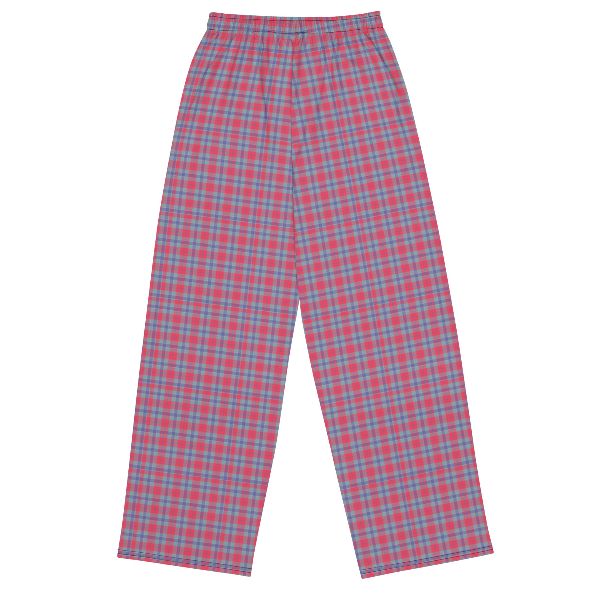 unisex wide leg pants Tartan Red