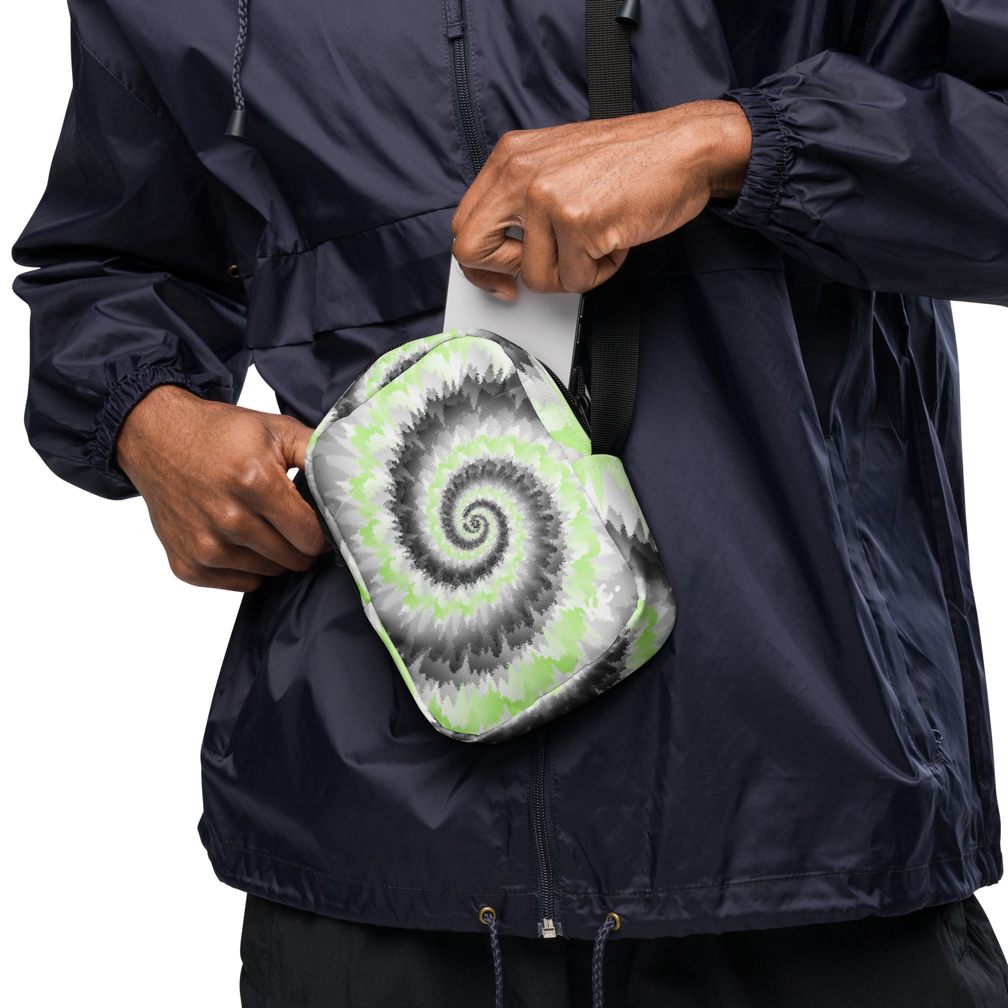 Utility crossbody bag Tie Dye Spiral Agender