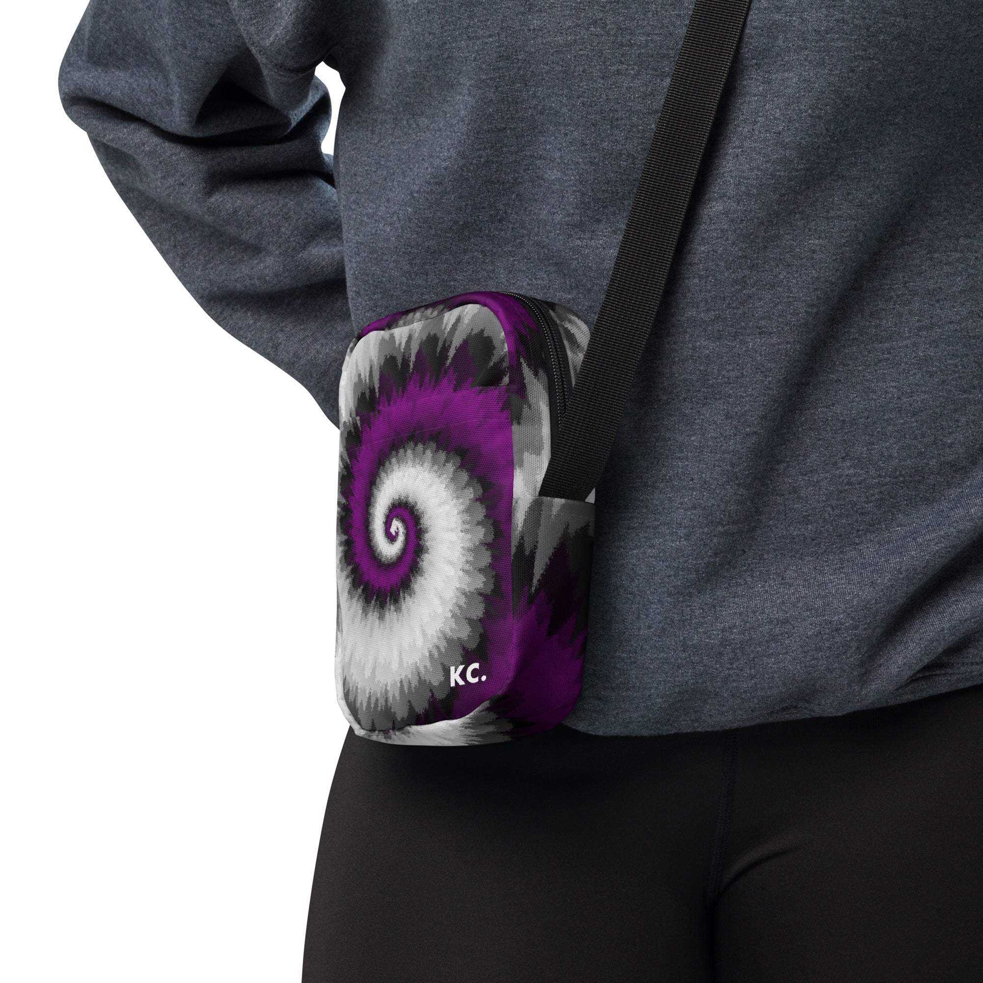 Utility crossbody bag Tie Dye Spiral Asexual