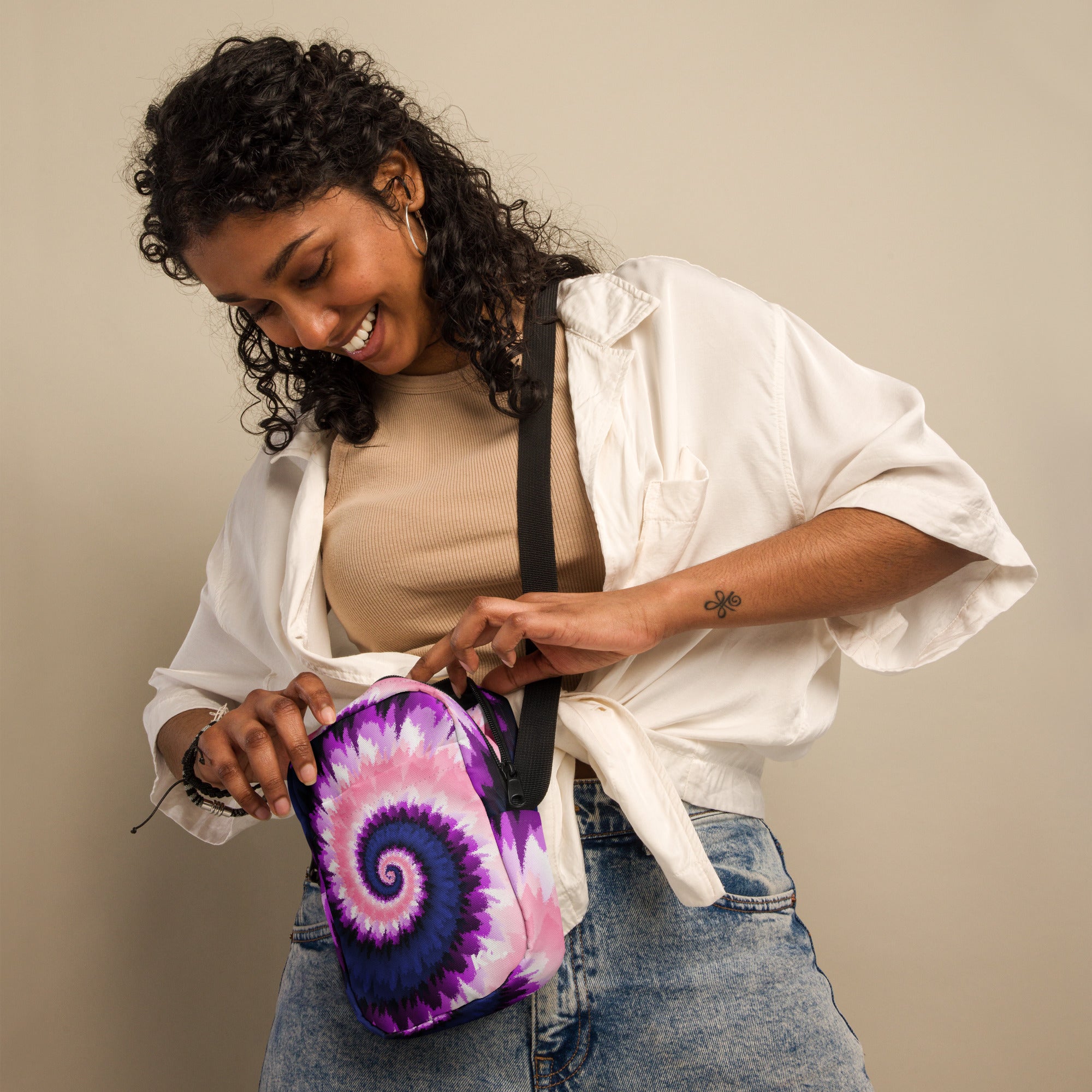 Utility crossbody bag Tie Dye Spiral Genderfluid