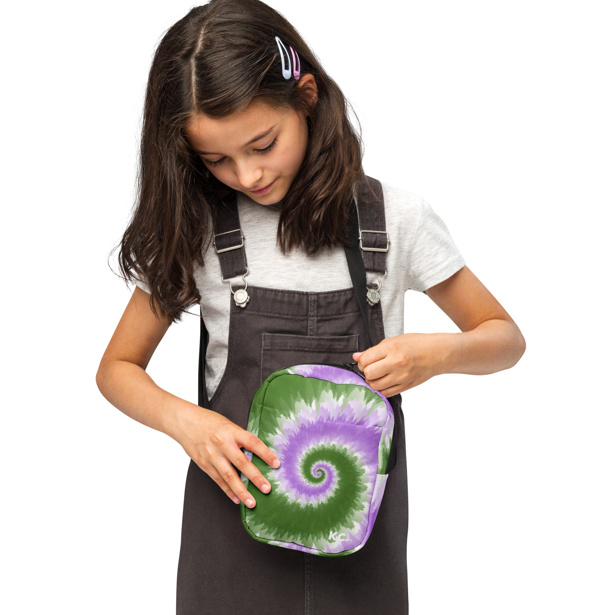 Utility crossbody bag Tie Dye Spiral Genderqueer