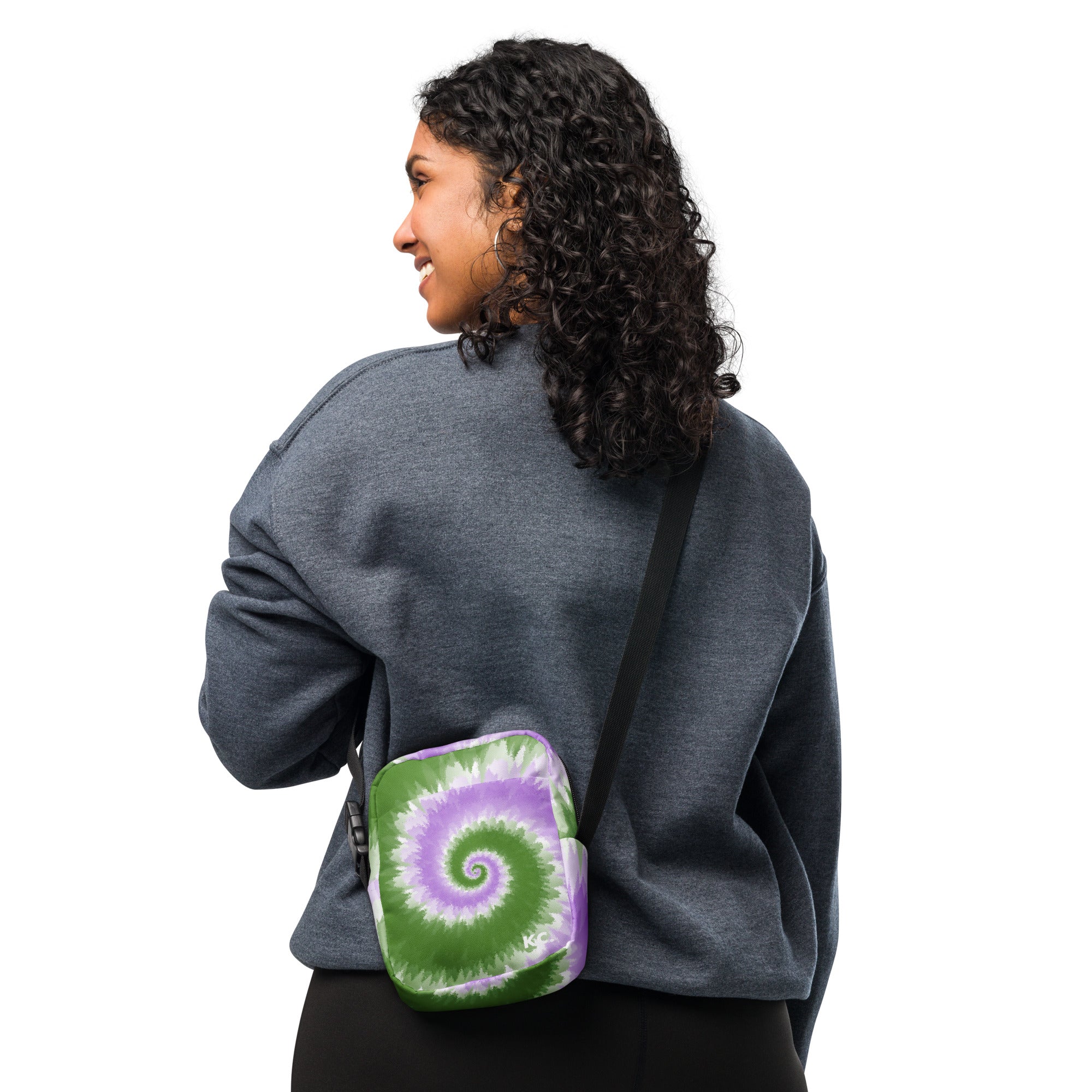 Utility crossbody bag Tie Dye Spiral Genderqueer