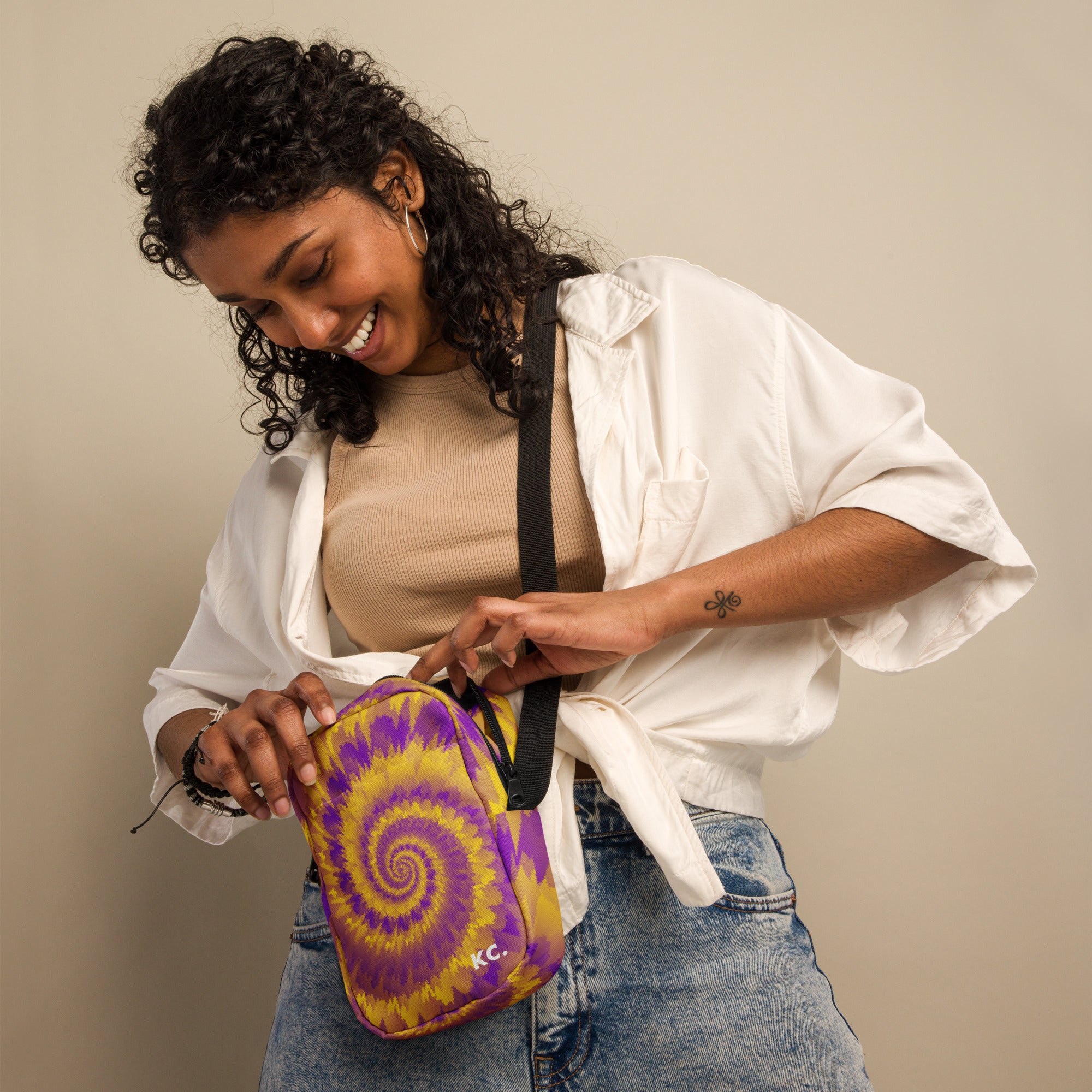 Utility crossbody bag Tie Dye Spiral Intersex