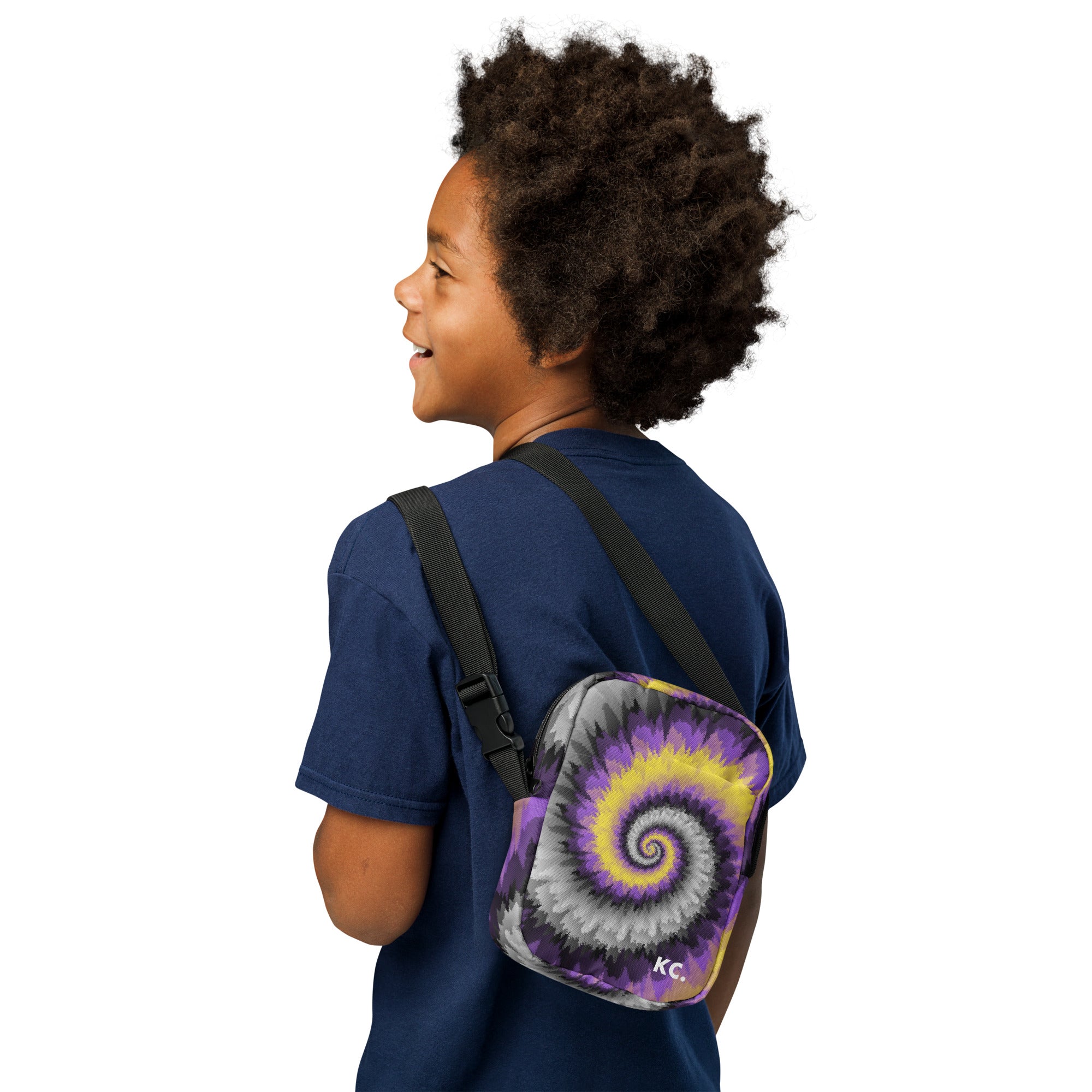 Utility crossbody bag Tie Dye Spiral Nonbinary