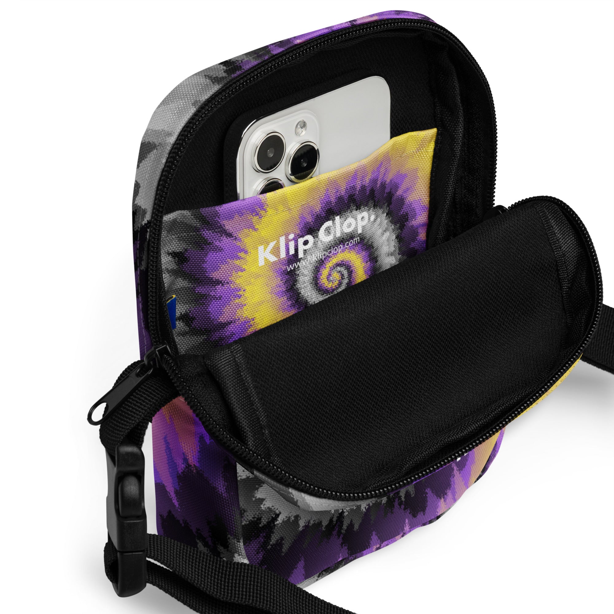 Utility crossbody bag Tie Dye Spiral Nonbinary