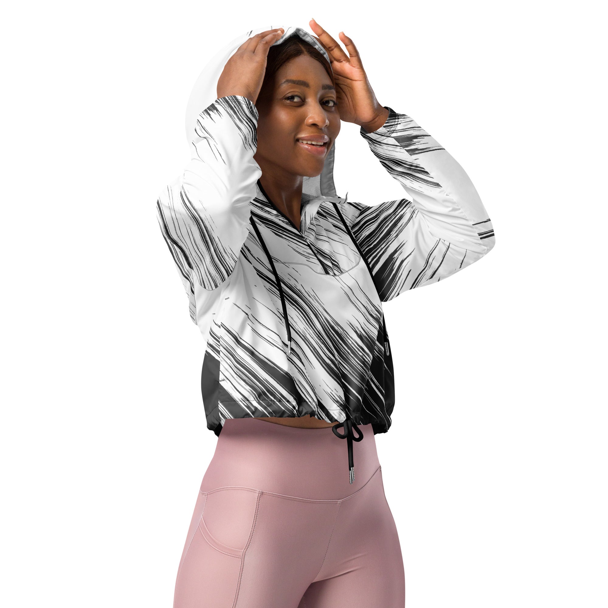 Women’s cropped windbreaker Abstract I