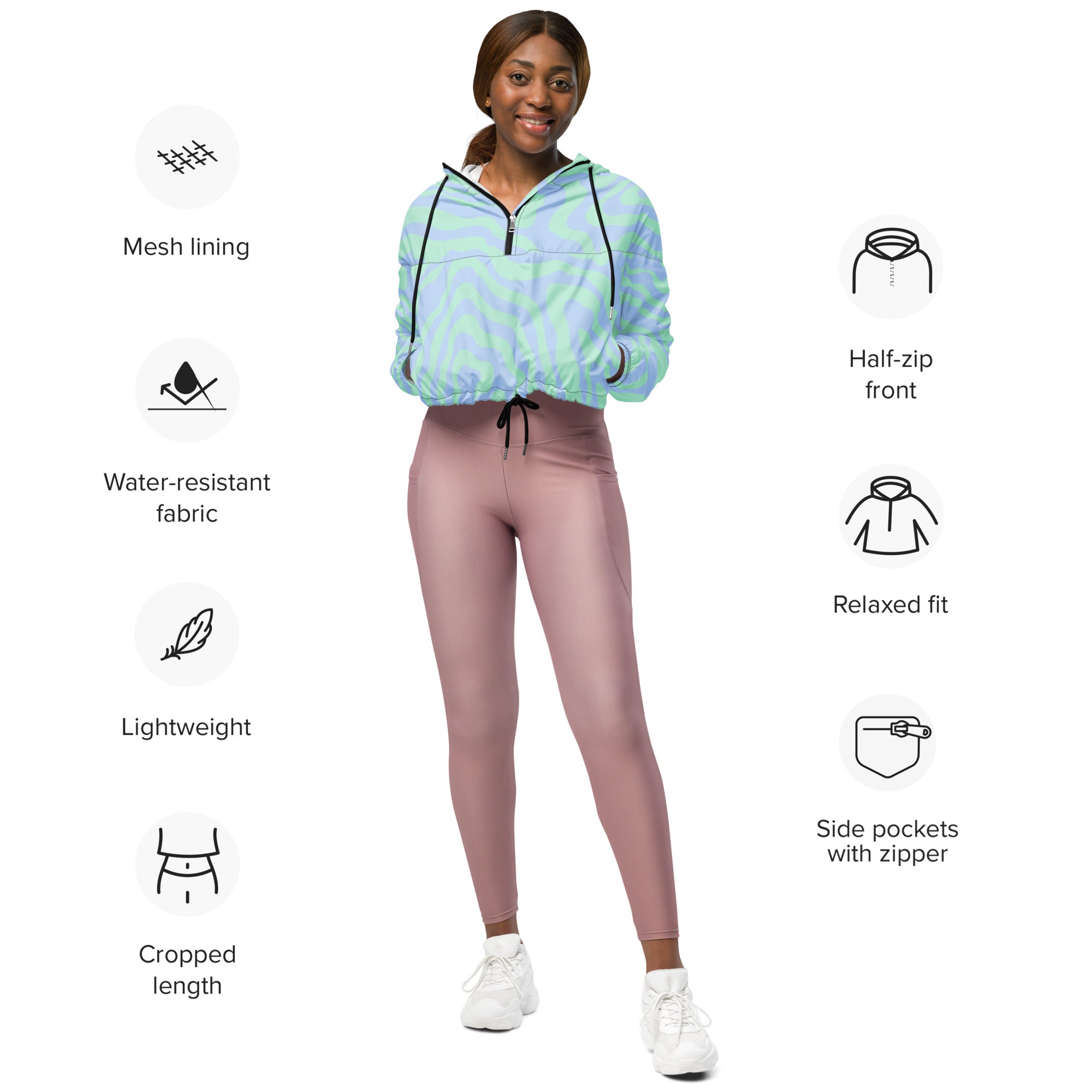 Women’s cropped windbreaker Abstract II