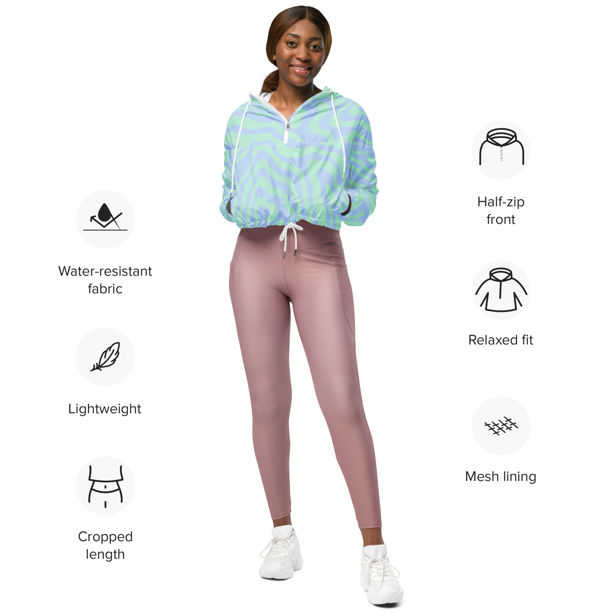 Women’s cropped windbreaker Abstract II