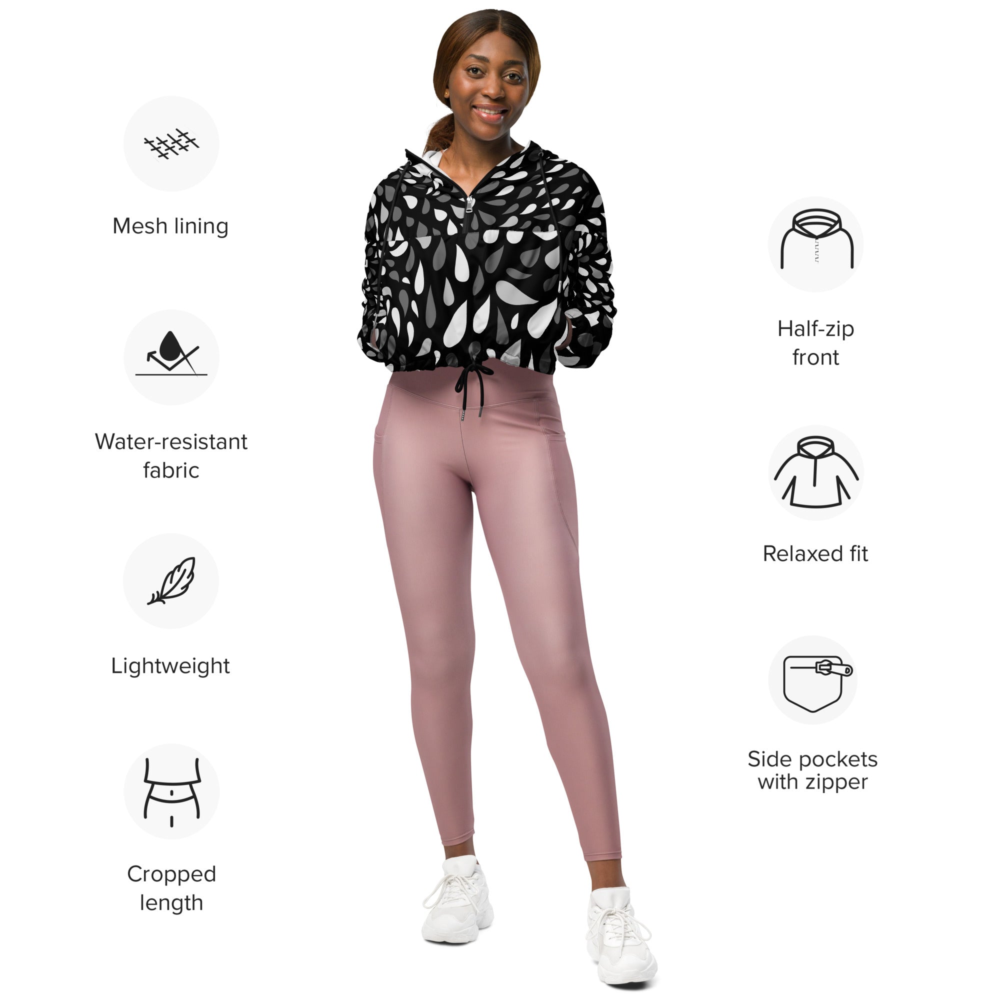 Women’s cropped windbreaker Abstract IV