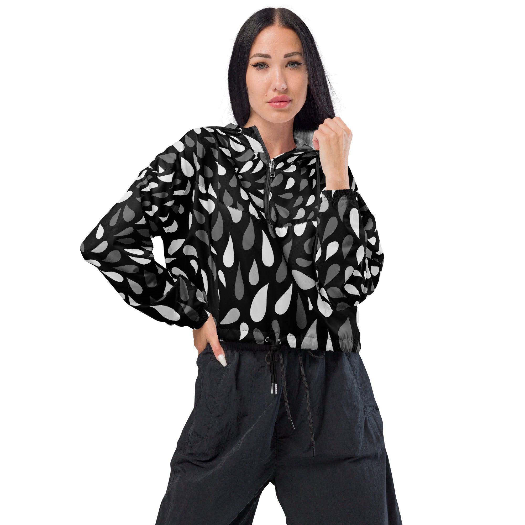 Women’s cropped windbreaker Abstract IV