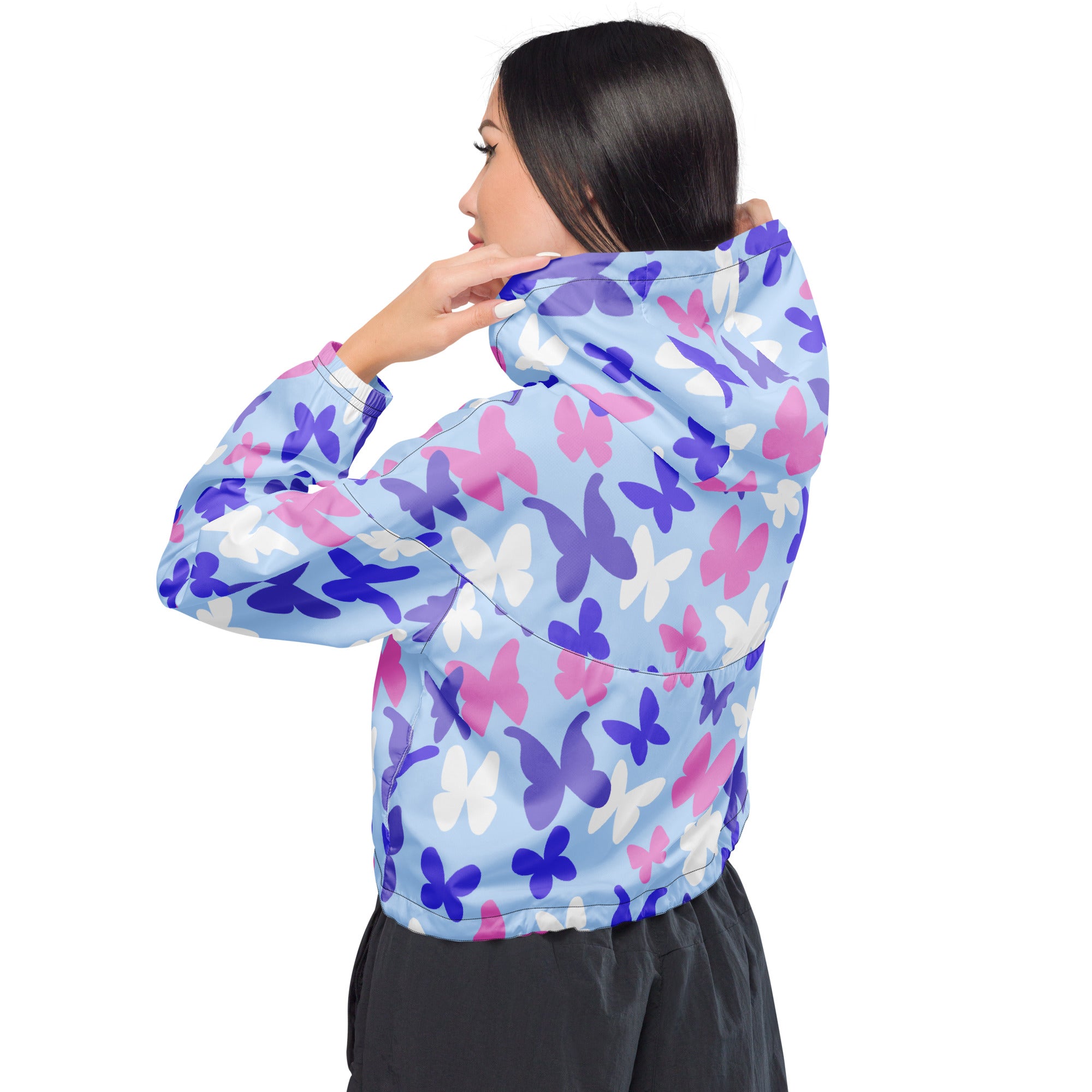 Women’s cropped windbreaker Butterflies