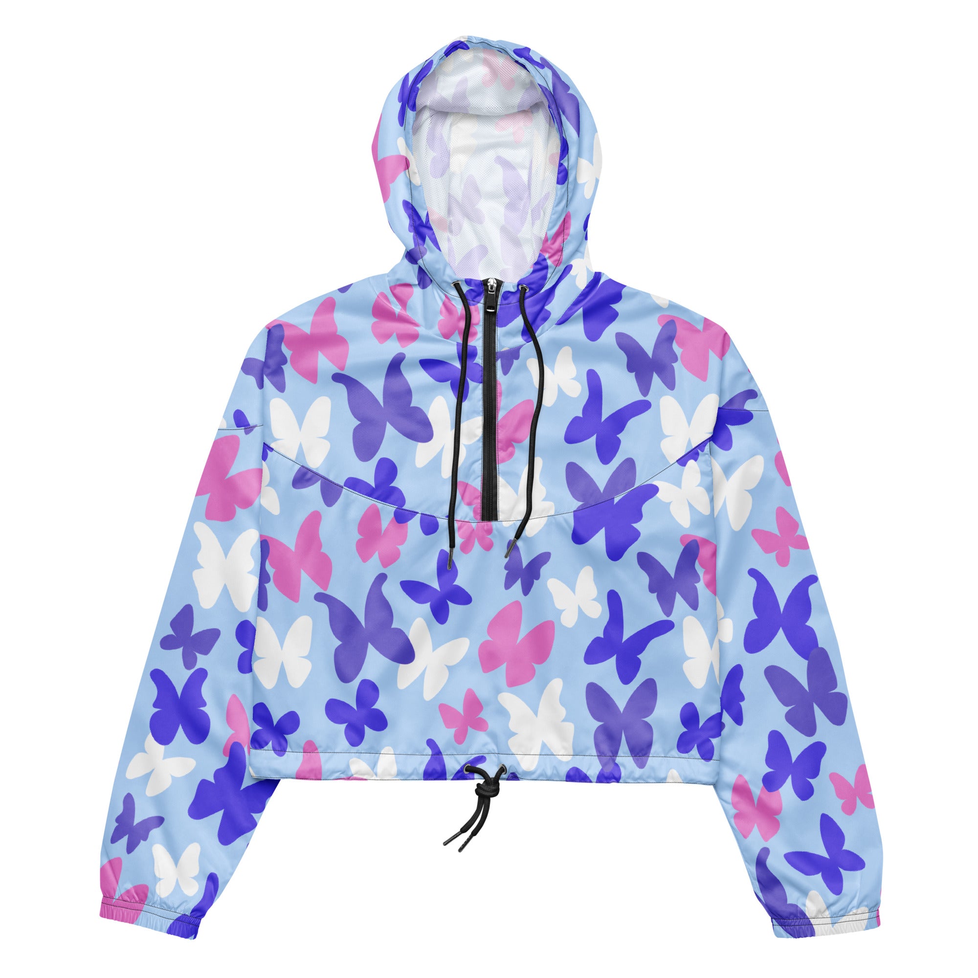 Women’s cropped windbreaker Butterflies