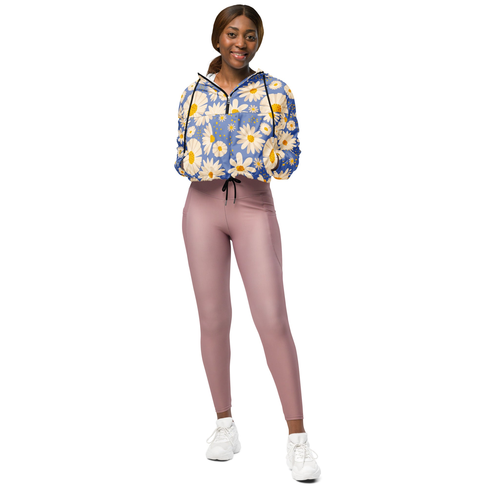 Women’s cropped windbreaker Daisies